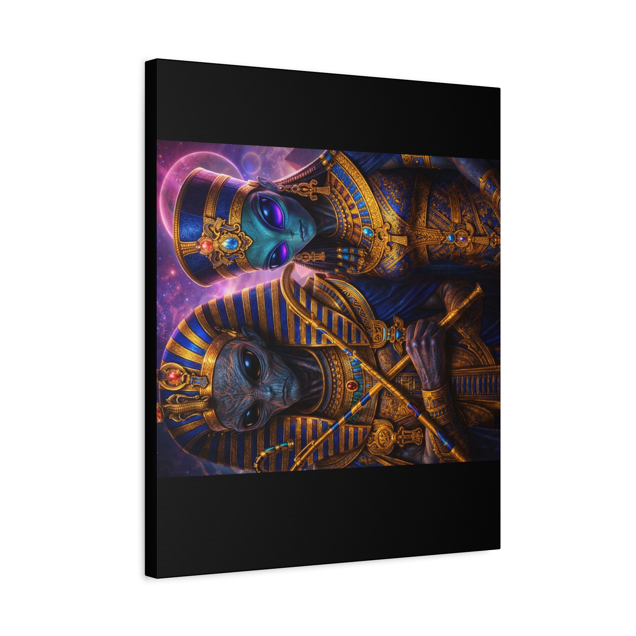 Alien Pharaoh Canvas Art - Matte Stretched Wall Decor