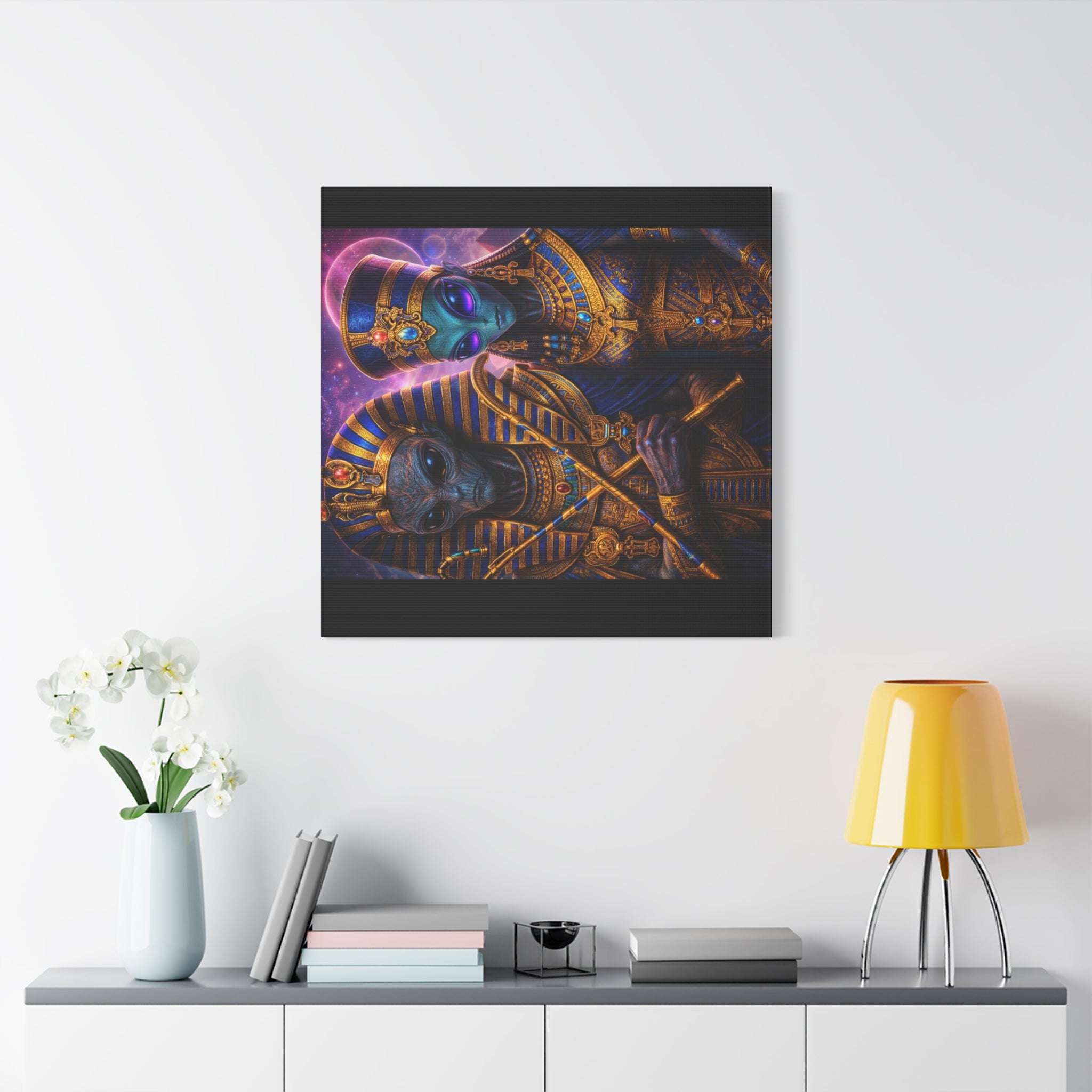 Alien Pharaoh Canvas Art - Matte Stretched Wall Decor