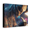 Alien Tattoo Artist Canvas Print — Matte Stretched Wall Art