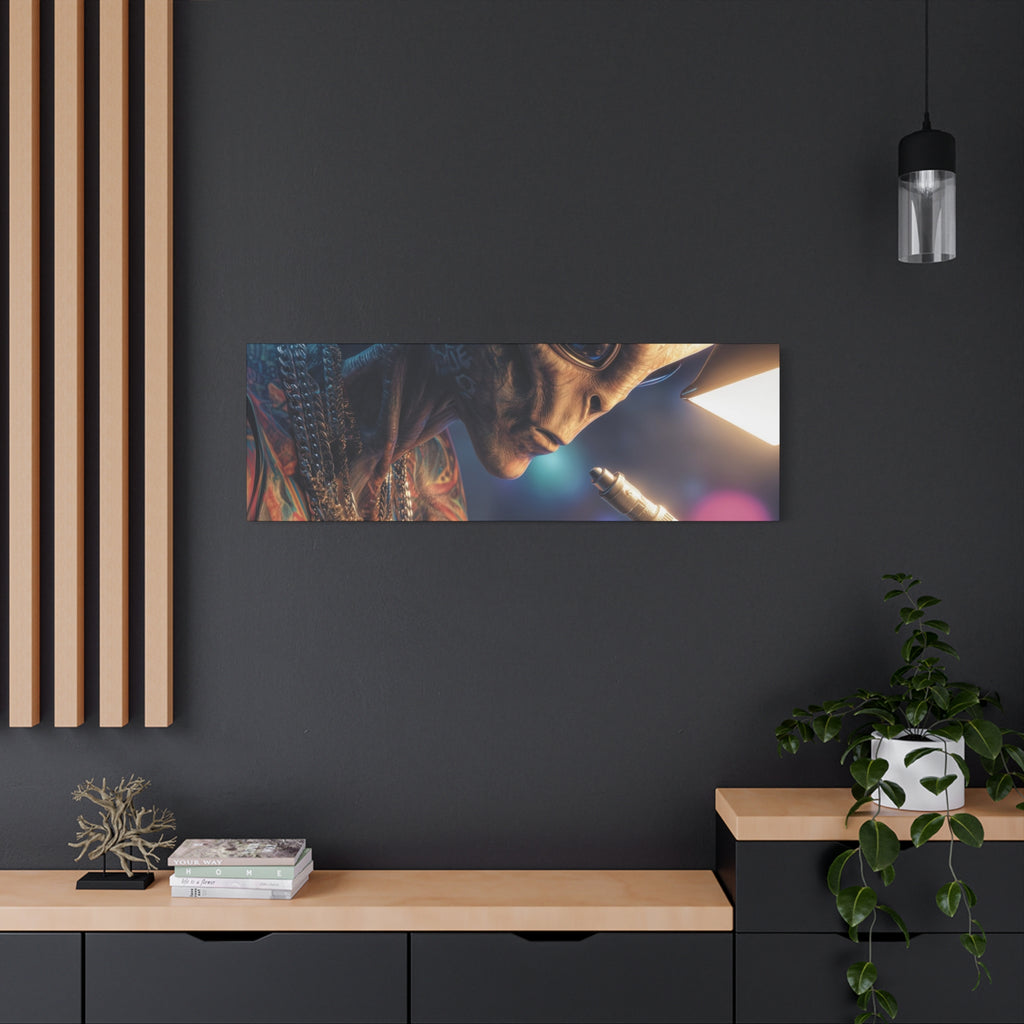 Alien Tattoo Artist Canvas Print — Matte Stretched Wall Art