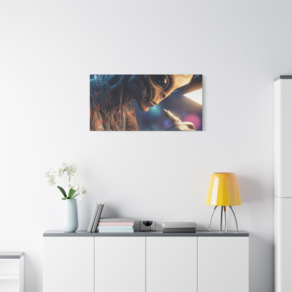 Alien Tattoo Artist Canvas Print — Matte Stretched Wall Art