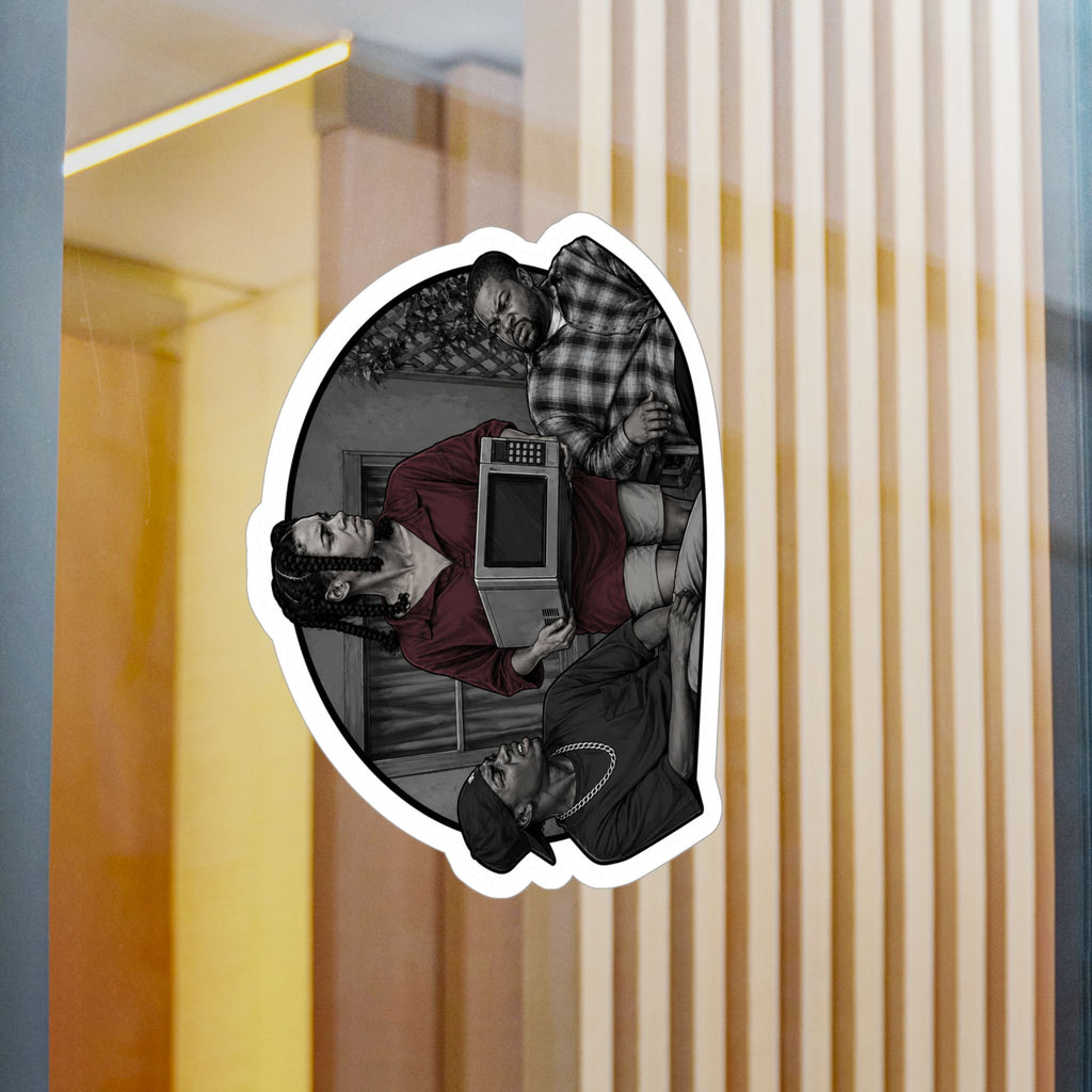 Friday collection Vinyl Sticker — Vintage TV Trio Kiss-Cut Decal