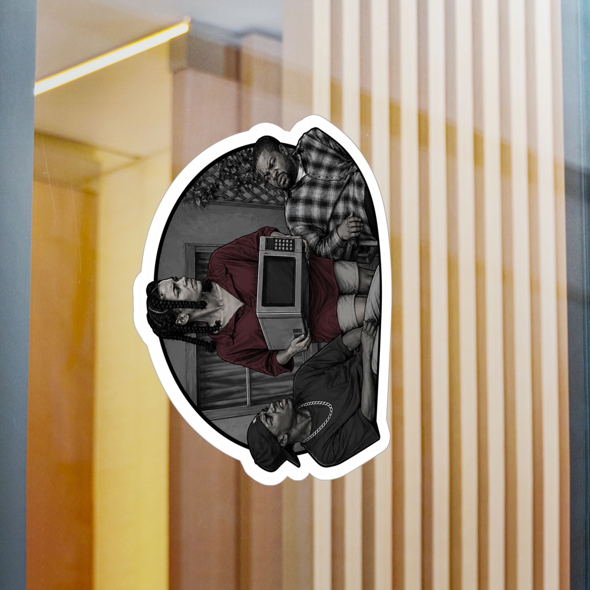 Friday collection Vinyl Sticker — Vintage TV Trio Kiss-Cut Decal