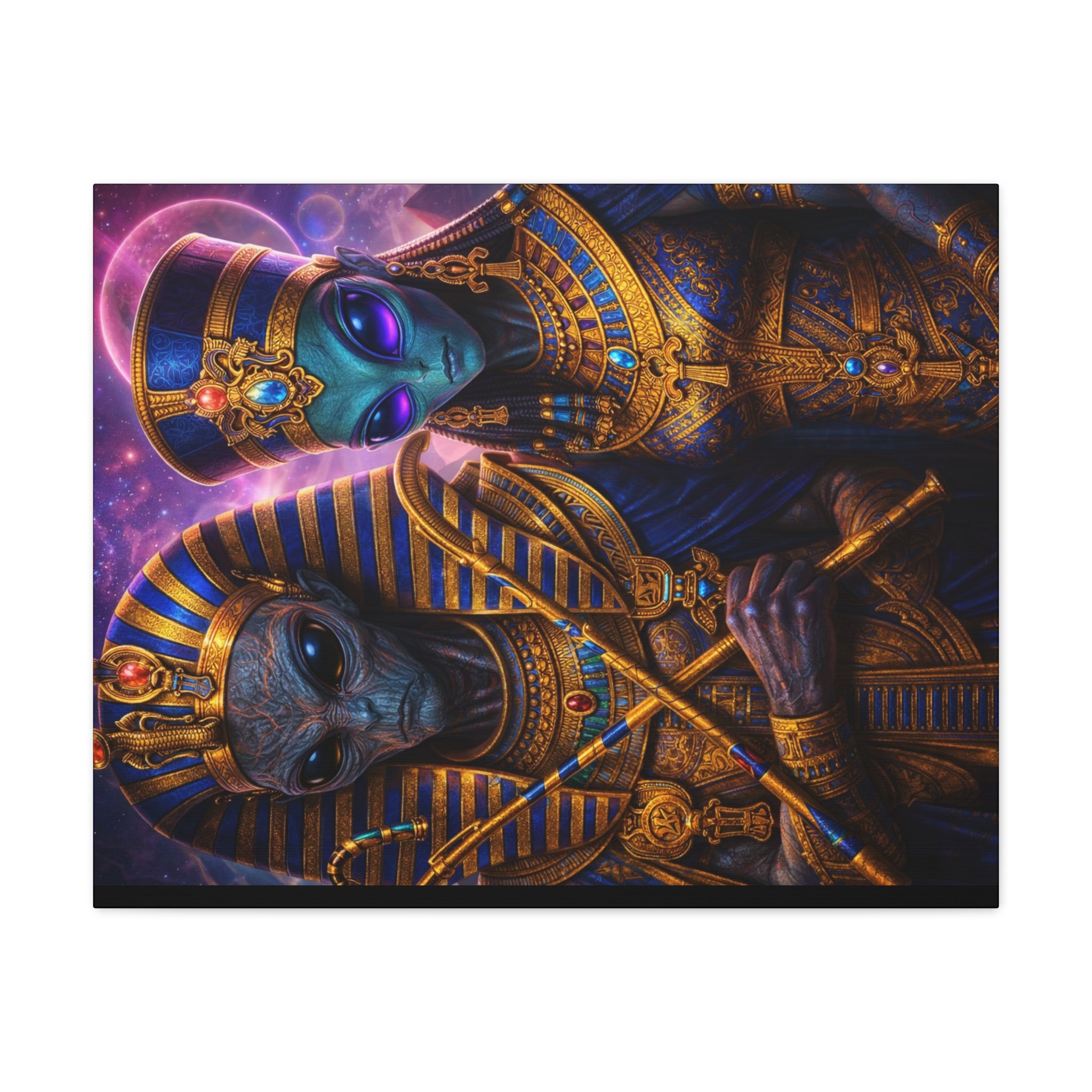 Alien Pharaoh Canvas Art - Matte Stretched Wall Decor