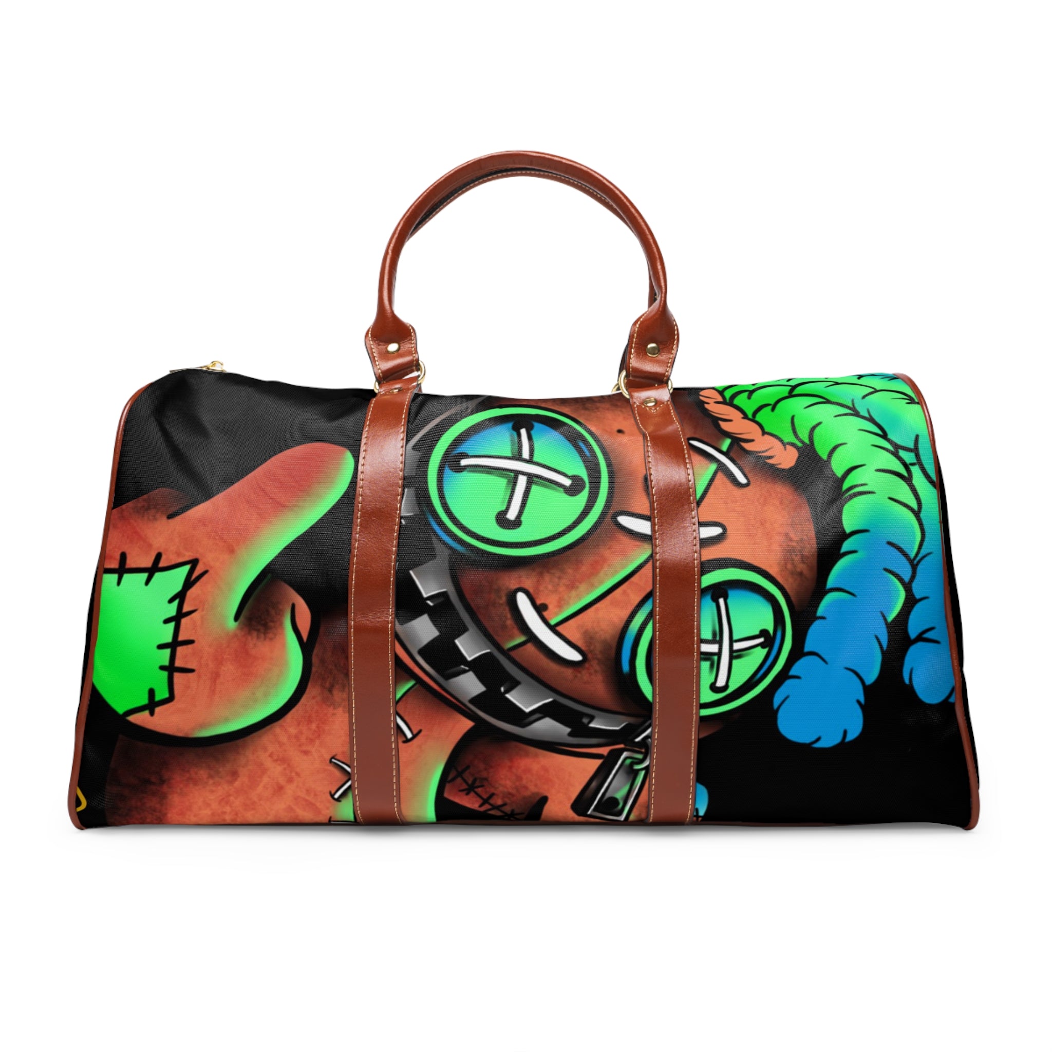 Voodoo Teddy Waterproof Travel Bag — Cute Creepy Plush Doll Duffle
