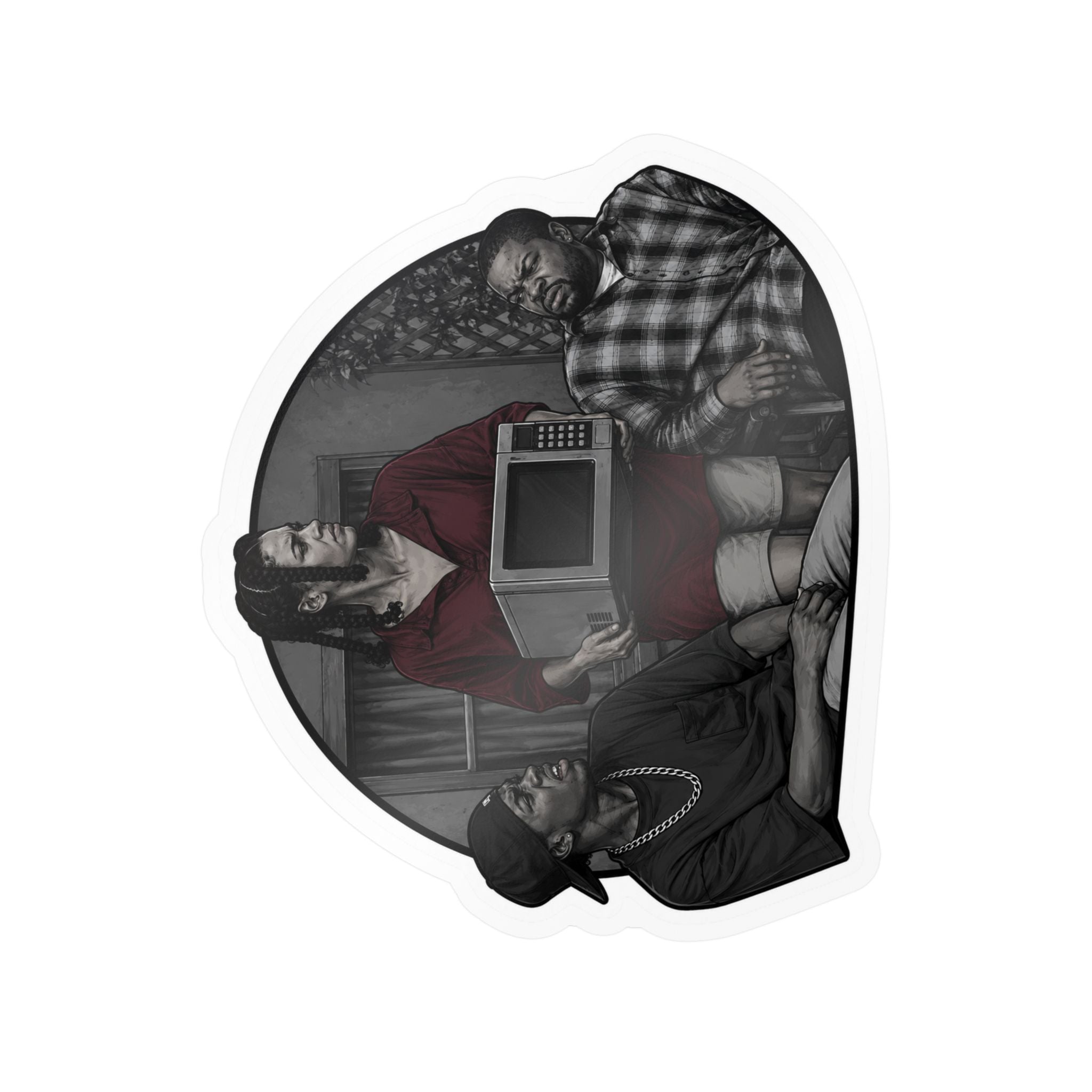 Friday collection Vinyl Sticker — Vintage TV Trio Kiss-Cut Decal