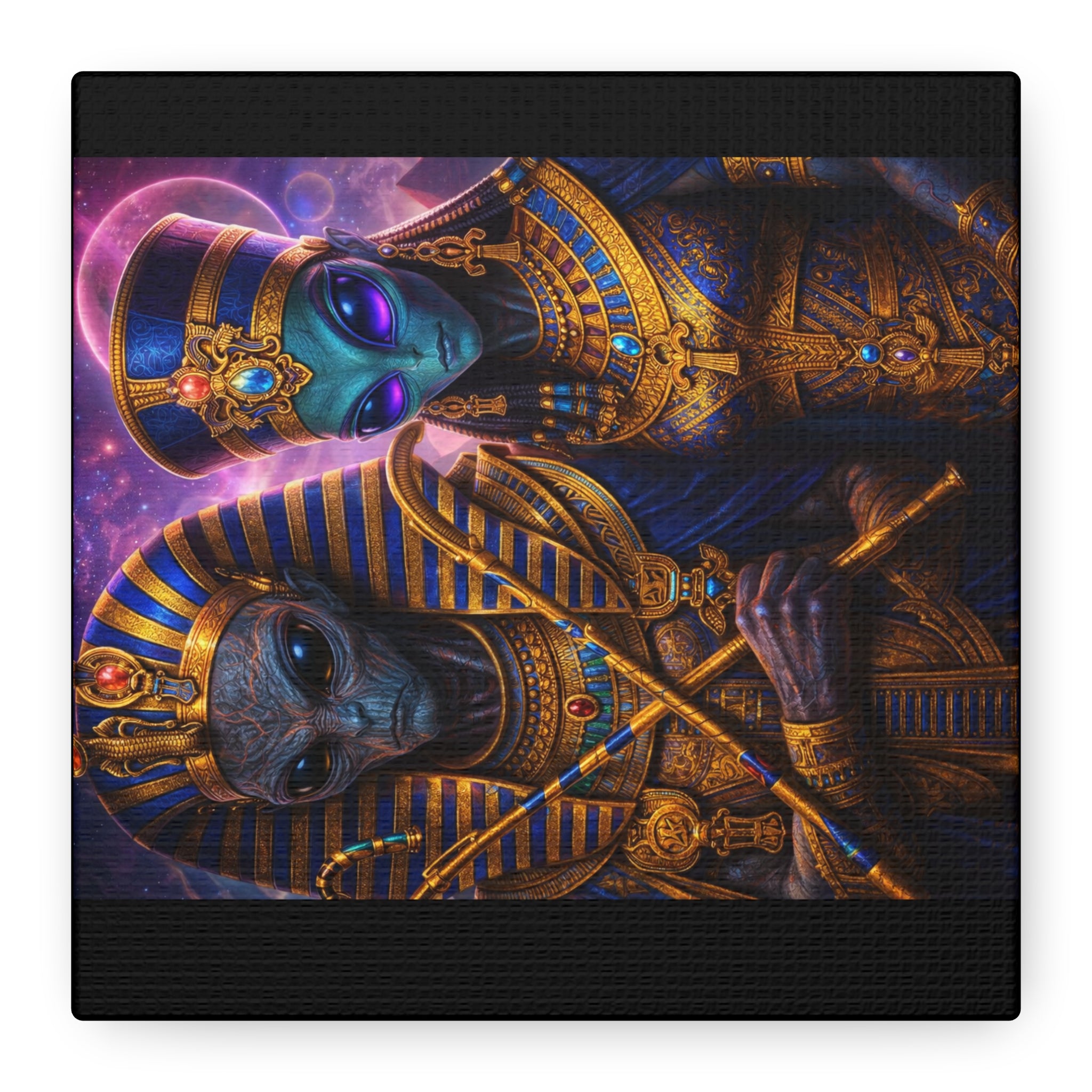 Alien Pharaoh Canvas Art - Matte Stretched Wall Decor