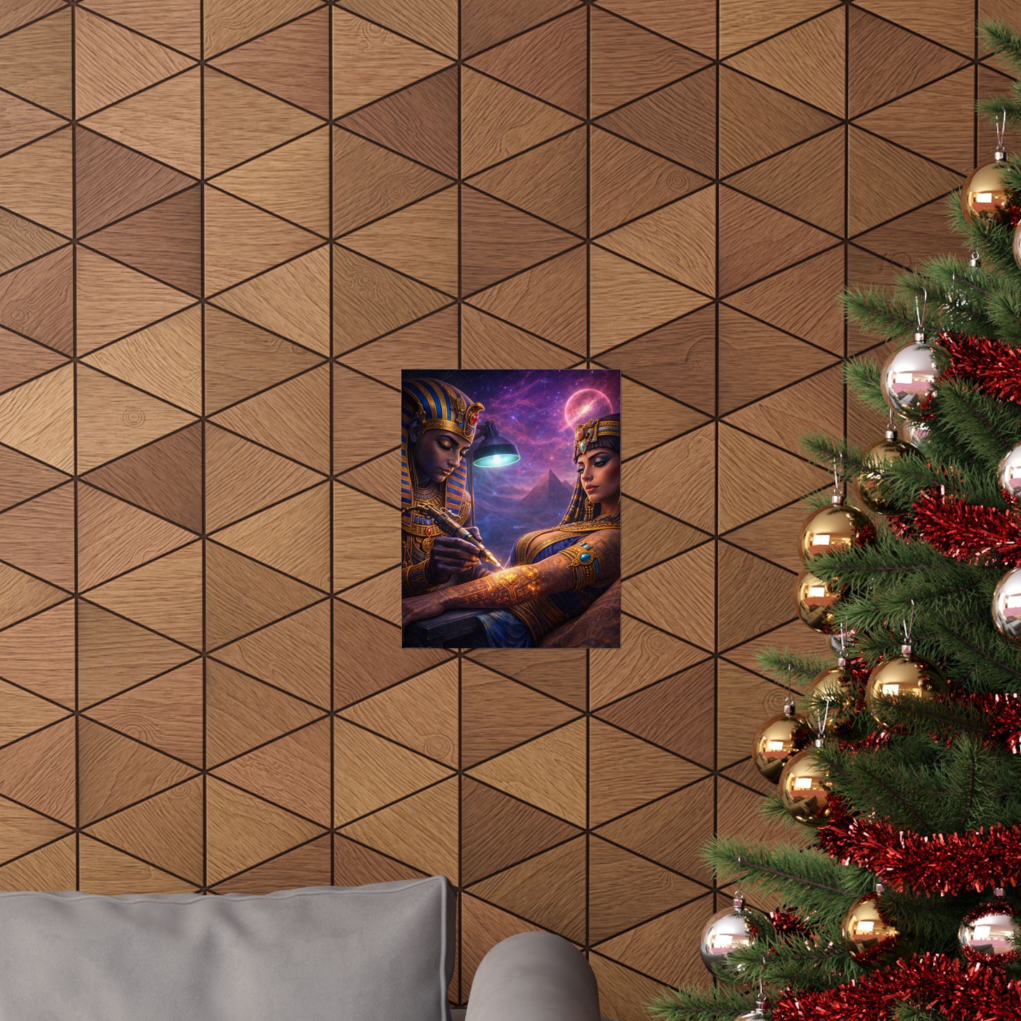 Egyptian Pharaoh Tattoo Poster — Matte Vertical Wall Art