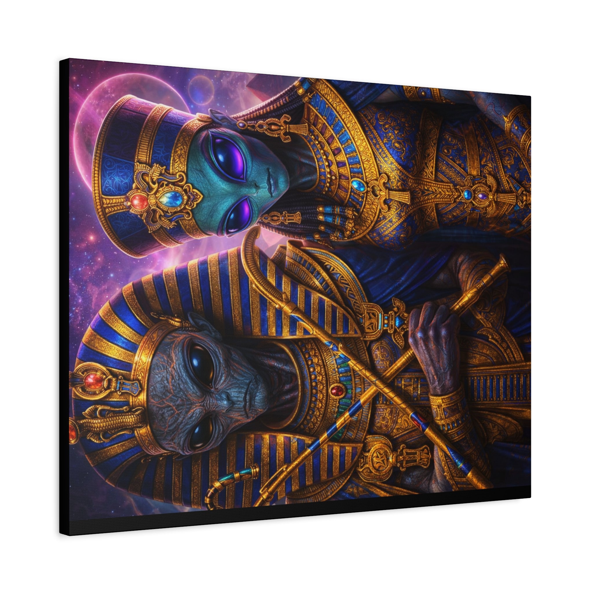 Alien Pharaoh Canvas Art - Matte Stretched Wall Decor