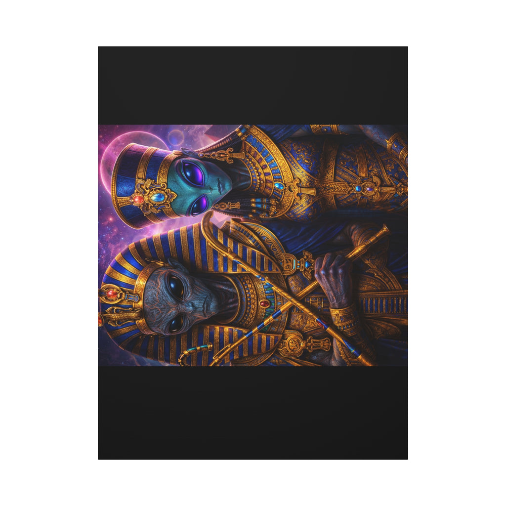 Alien Pharaoh Canvas Art - Matte Stretched Wall Decor