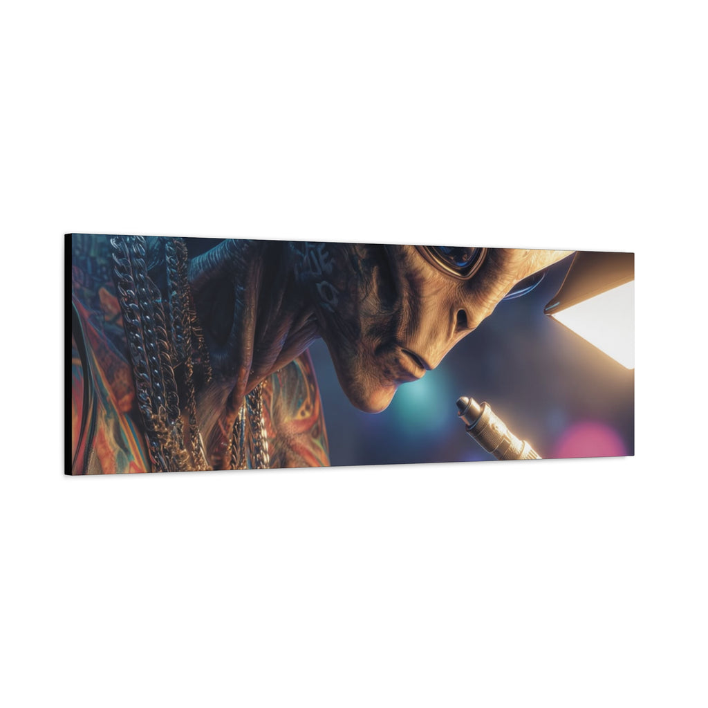 Alien Tattoo Artist Canvas Print — Matte Stretched Wall Art