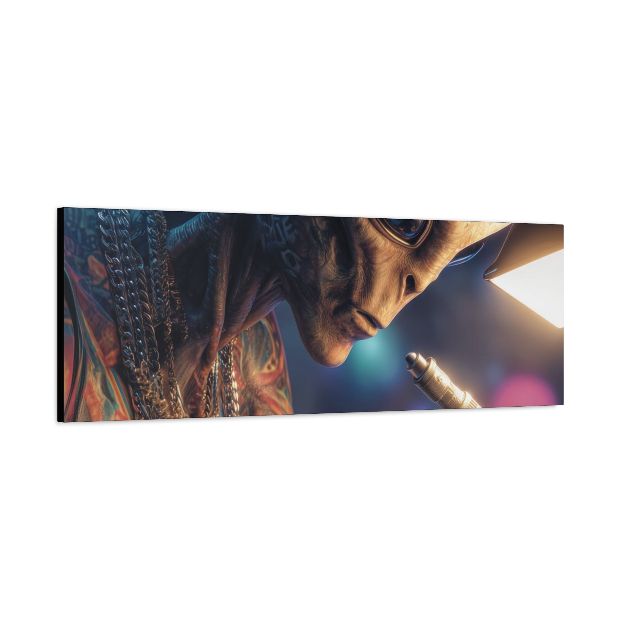 Alien Tattoo Artist Canvas Print — Matte Stretched Wall Art