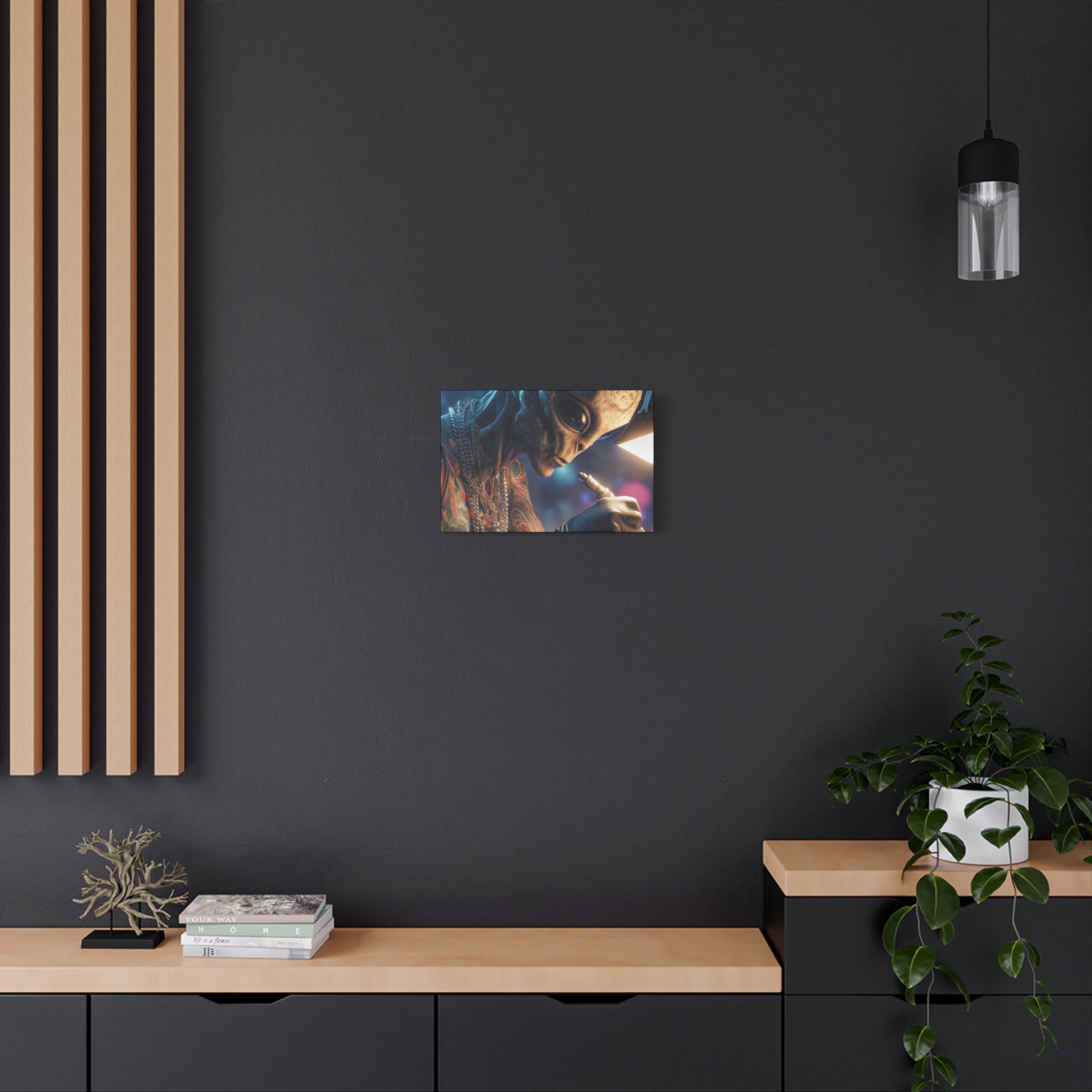 Alien Tattoo Artist Canvas Print — Matte Stretched Wall Art