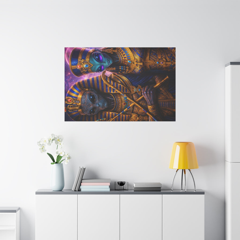 Alien Pharaoh Canvas Art - Matte Stretched Wall Decor