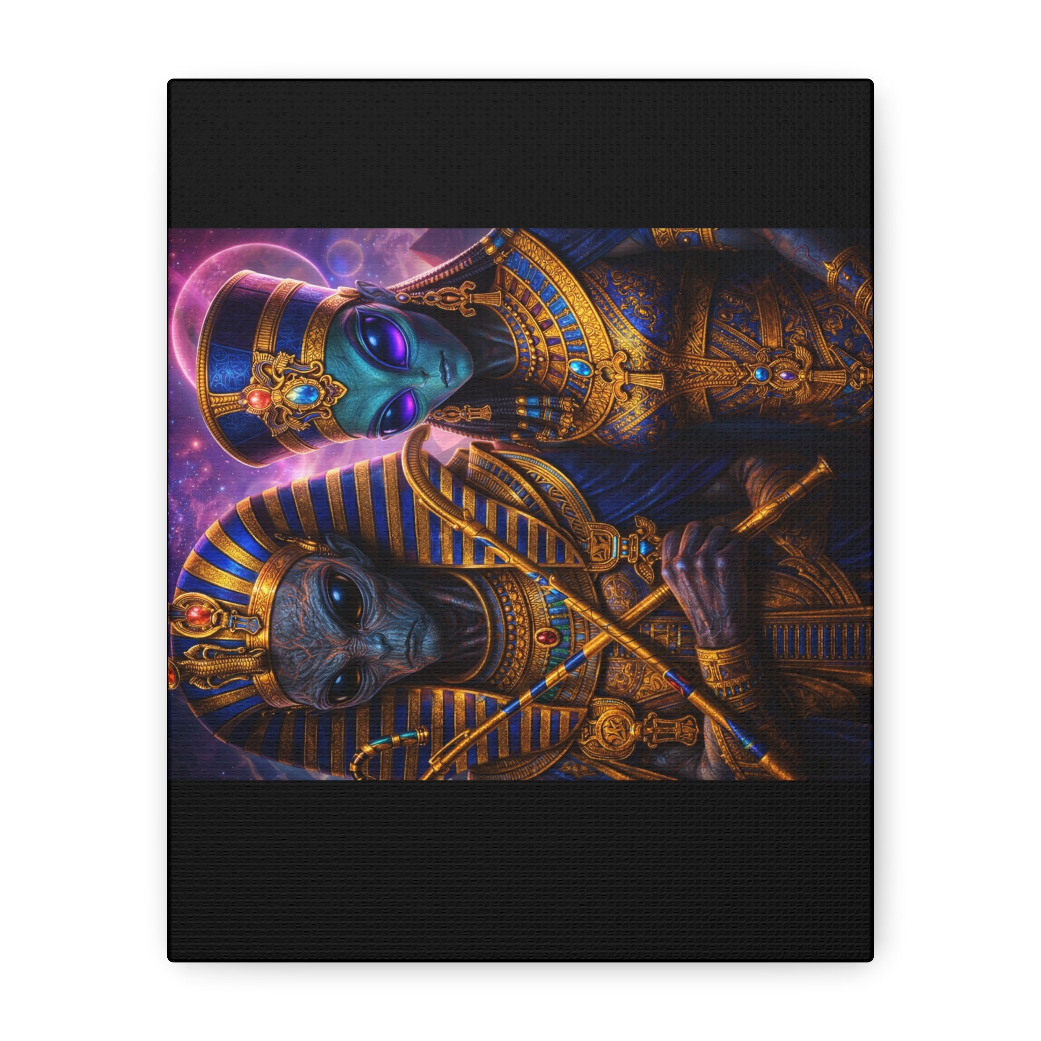 Alien Pharaoh Canvas Art - Matte Stretched Wall Decor
