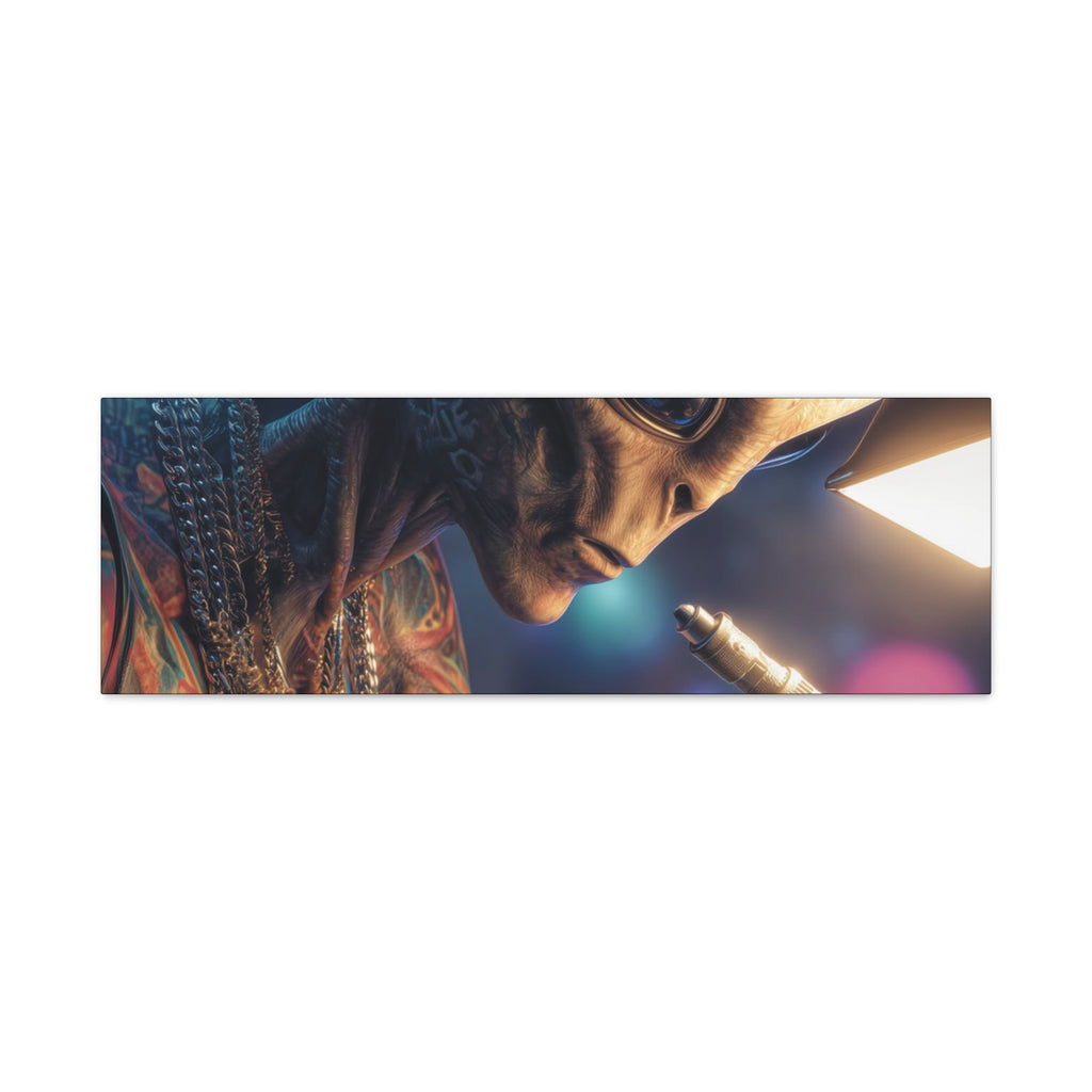 Alien Tattoo Artist Canvas Print — Matte Stretched Wall Art