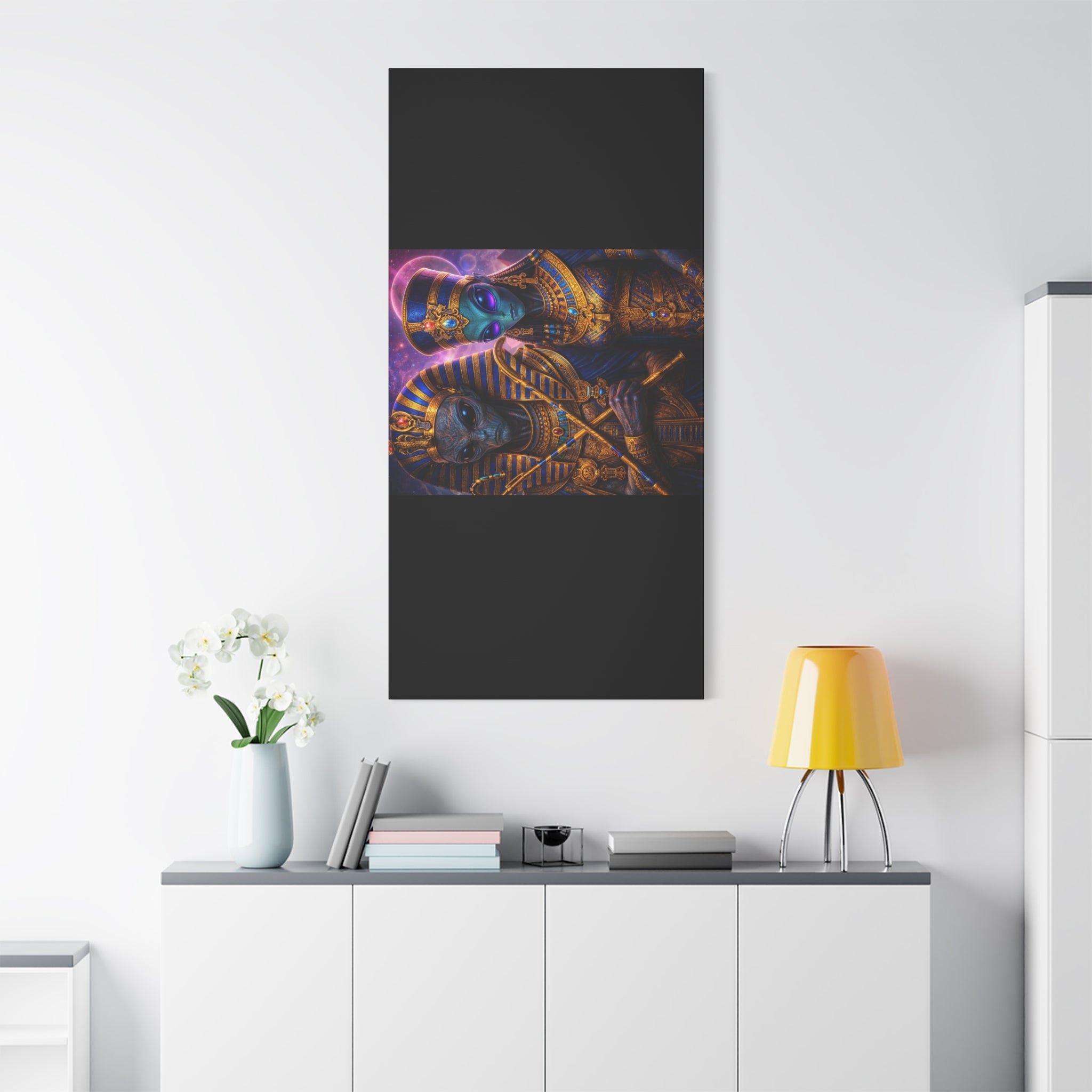 Alien Pharaoh Canvas Art - Matte Stretched Wall Decor