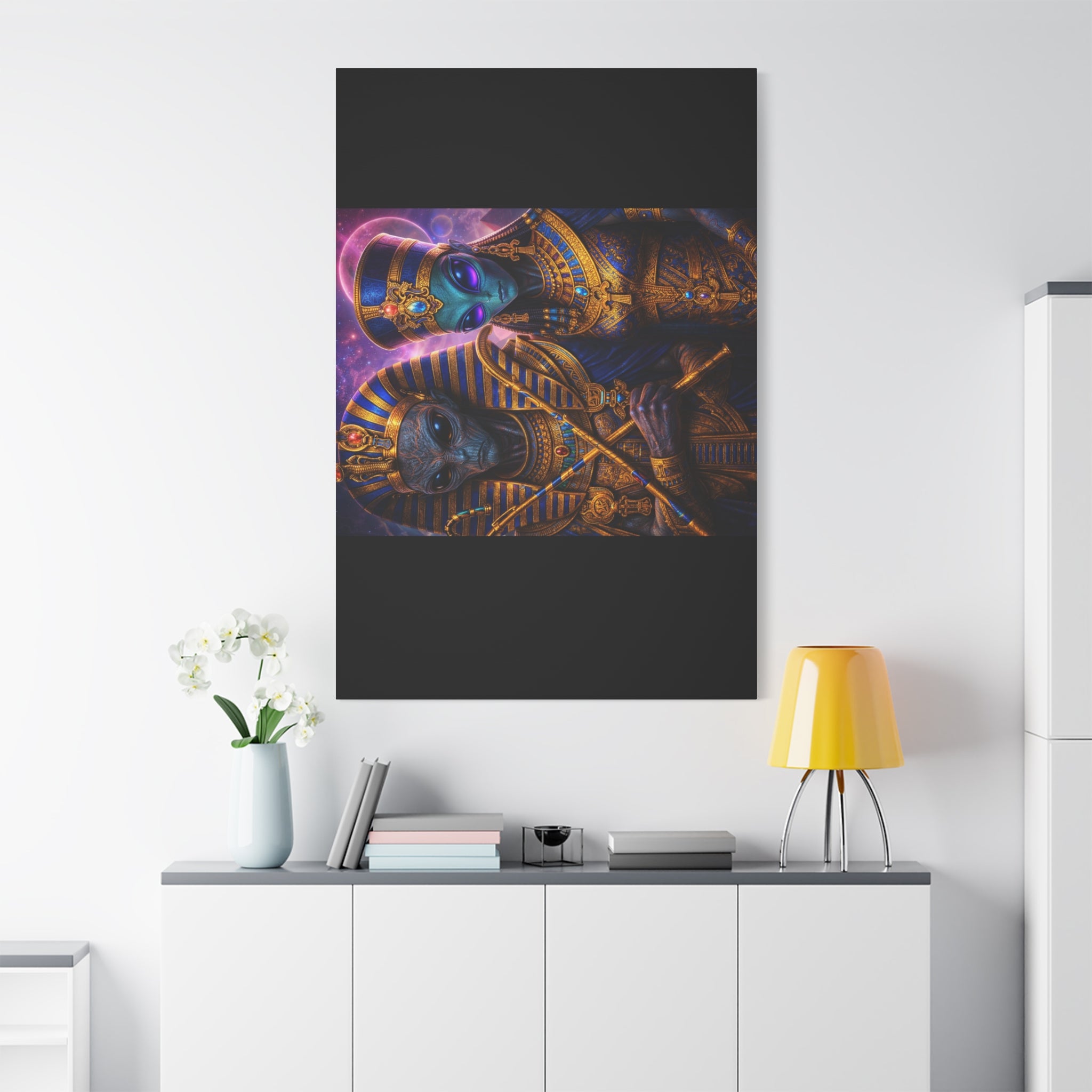 Alien Pharaoh Canvas Art - Matte Stretched Wall Decor