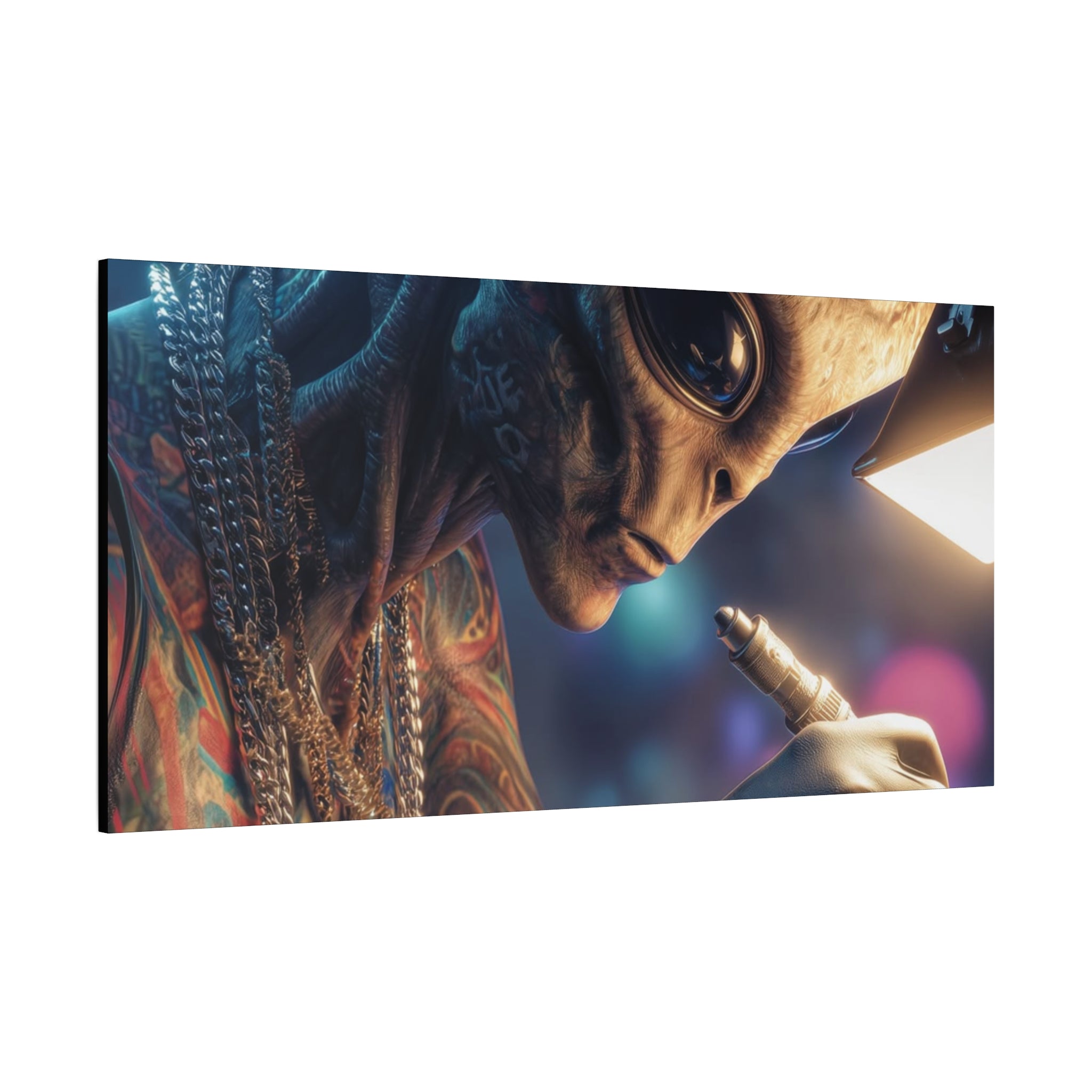 Alien Tattoo Artist Canvas Print — Matte Stretched Wall Art