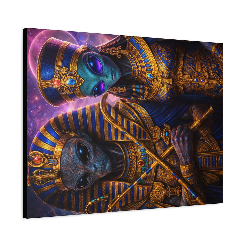 Alien Pharaoh Canvas Art - Matte Stretched Wall Decor