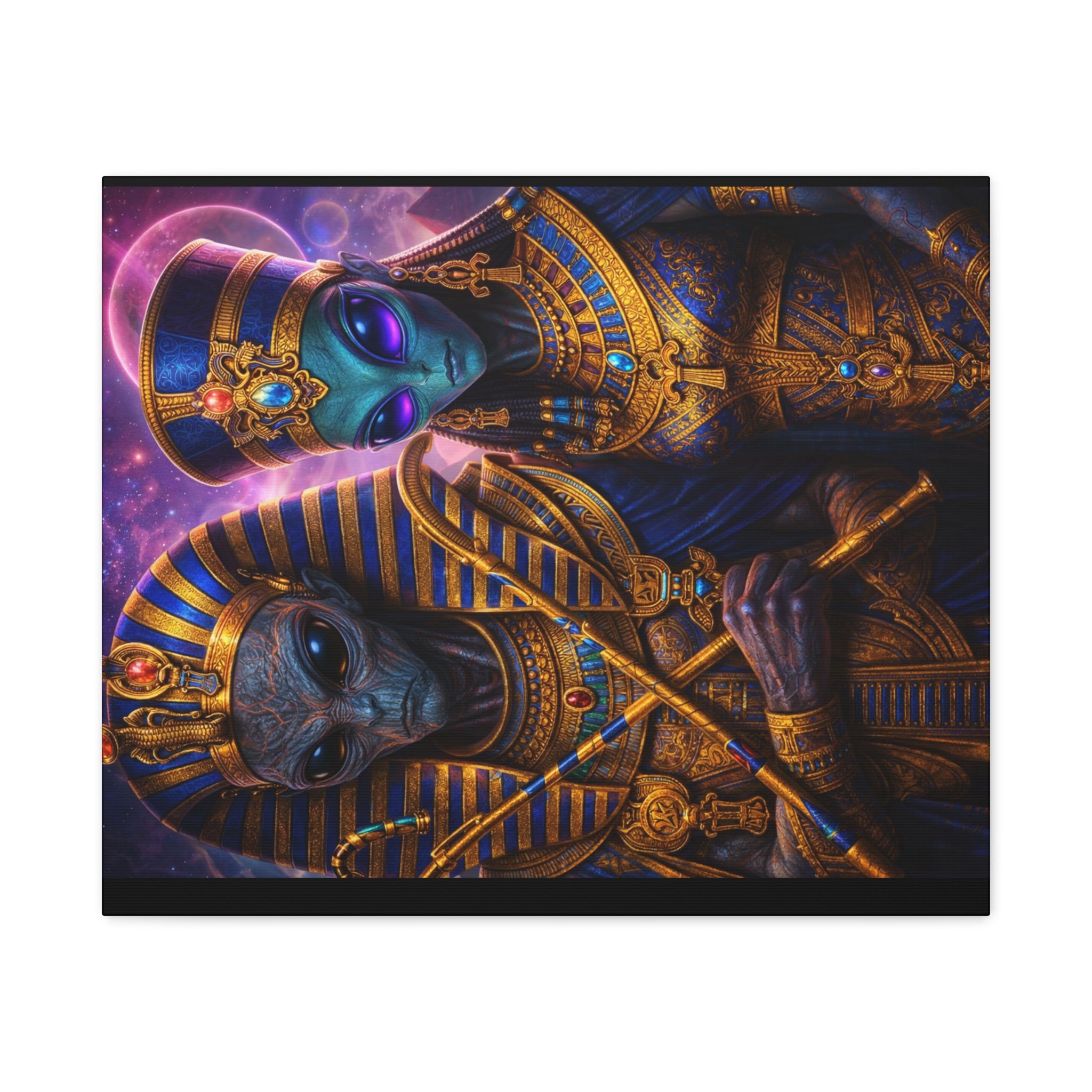 Alien Pharaoh Canvas Art - Matte Stretched Wall Decor