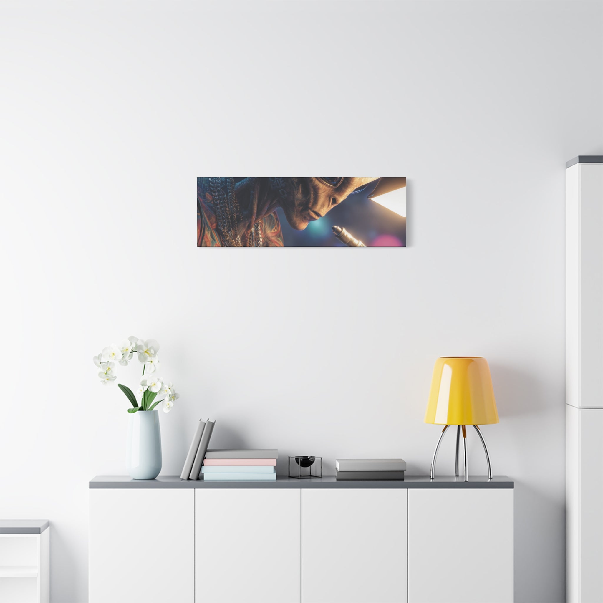 Alien Tattoo Artist Canvas Print — Matte Stretched Wall Art