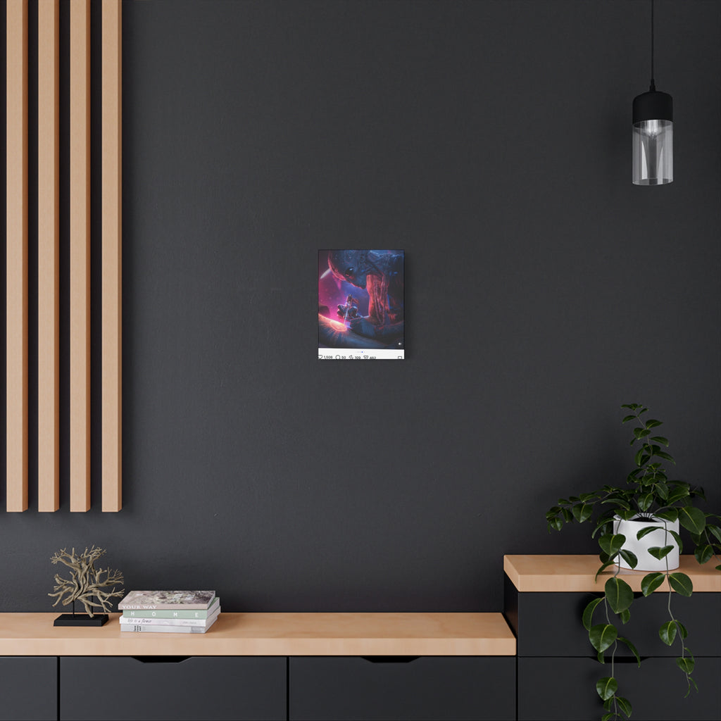 Alien Artist Canvas Print — Neon Sci‑Fi Wall Art