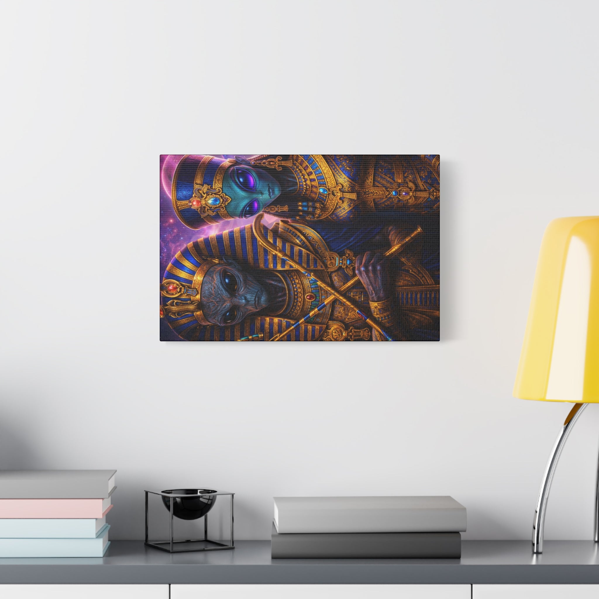 Alien Pharaoh Canvas Art - Matte Stretched Wall Decor
