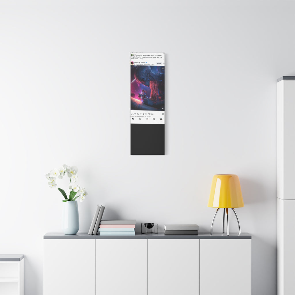Alien Artist Canvas Print — Neon Sci‑Fi Wall Art