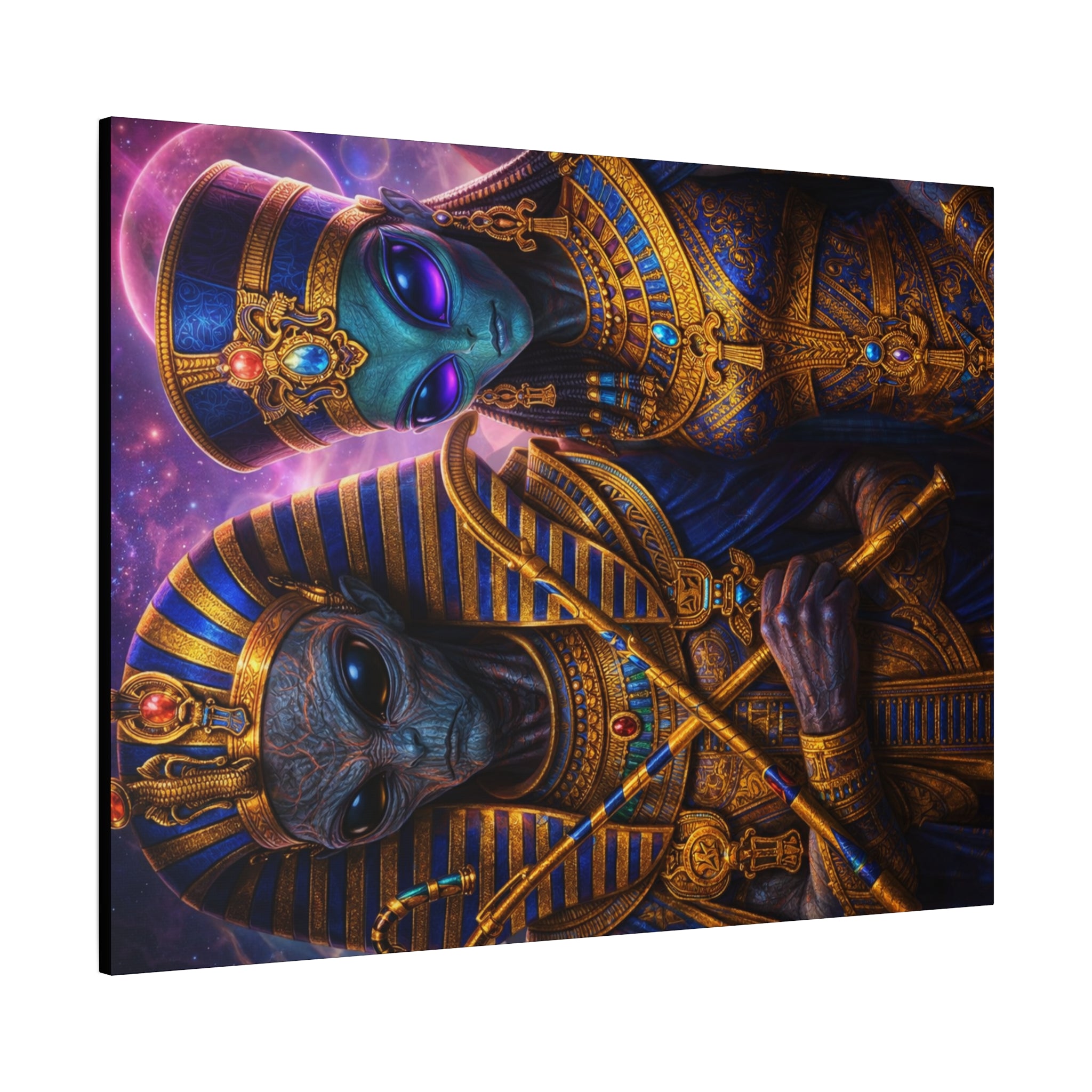 Alien Pharaoh Canvas Art - Matte Stretched Wall Decor