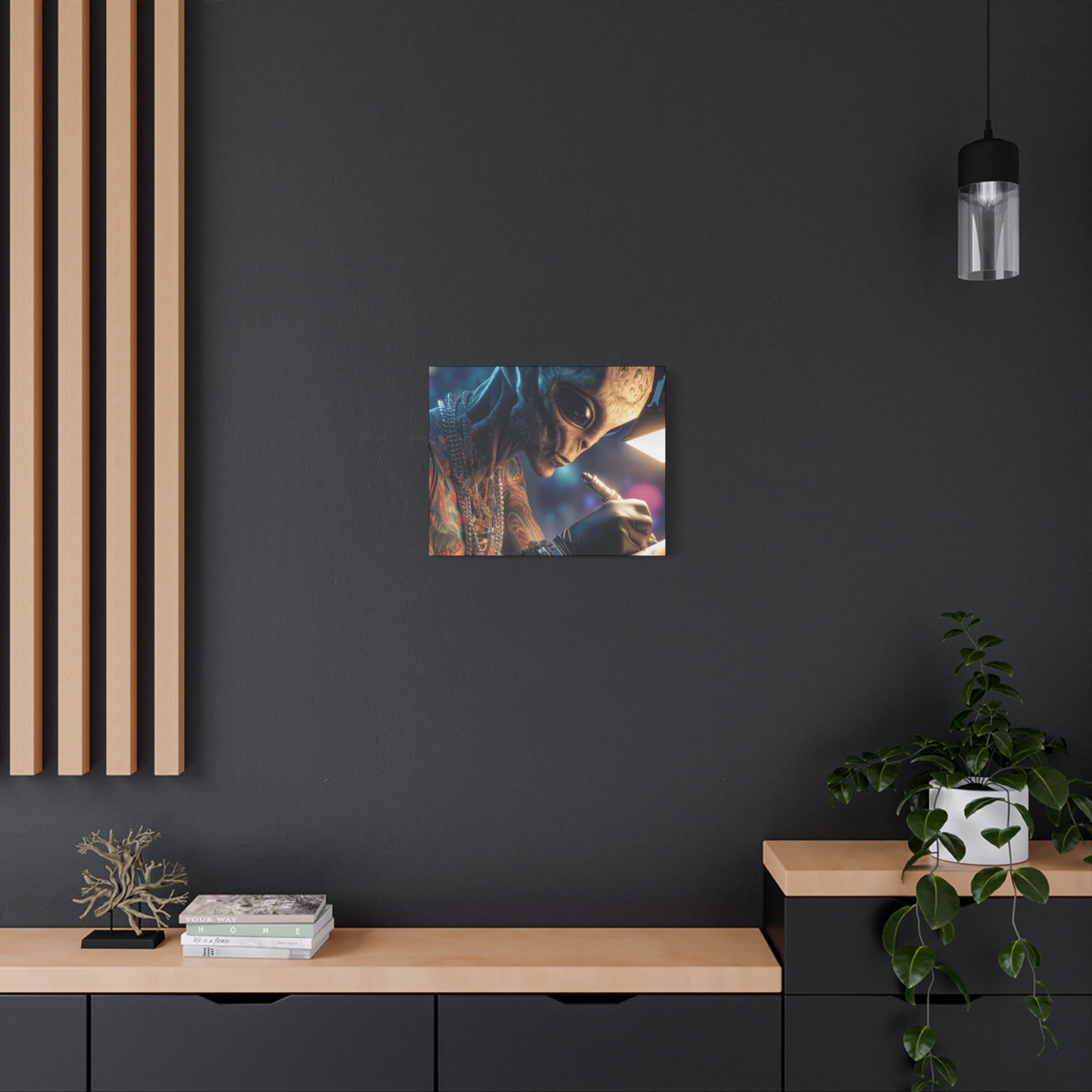 Alien Tattoo Artist Canvas Print — Matte Stretched Wall Art