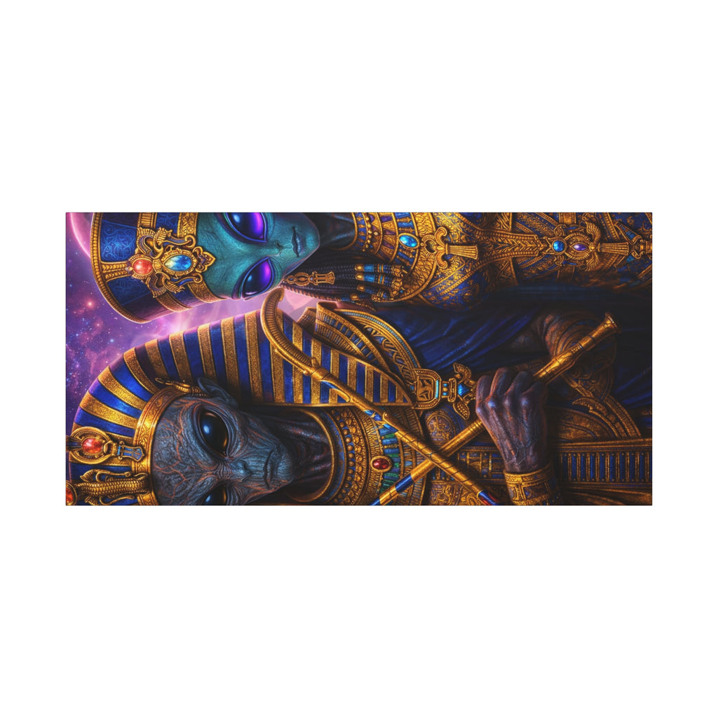 Alien Pharaoh Canvas Art - Matte Stretched Wall Decor