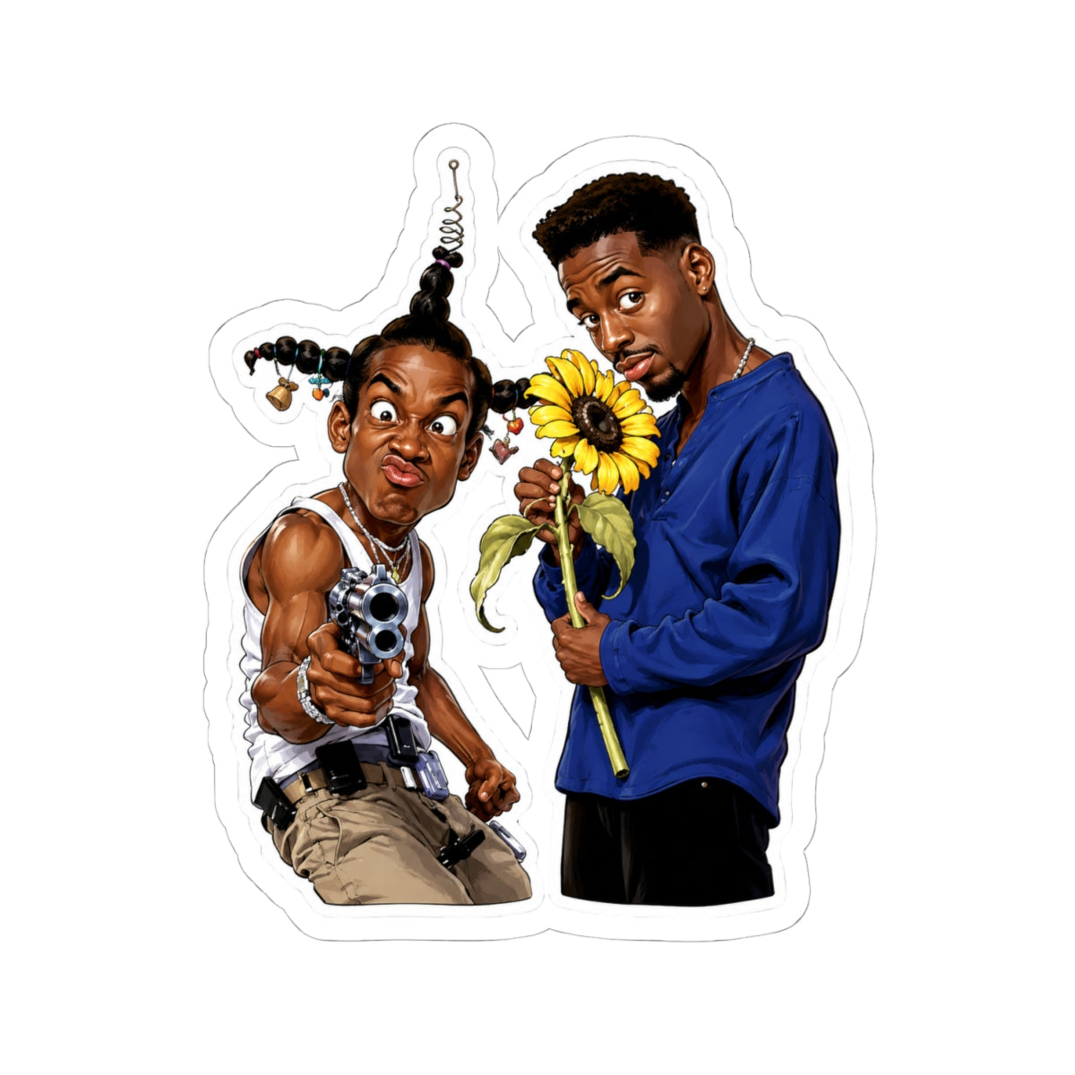 Loc dog and ashtray — Funny Flower & Toy Gun Kiss-Cut Sticker