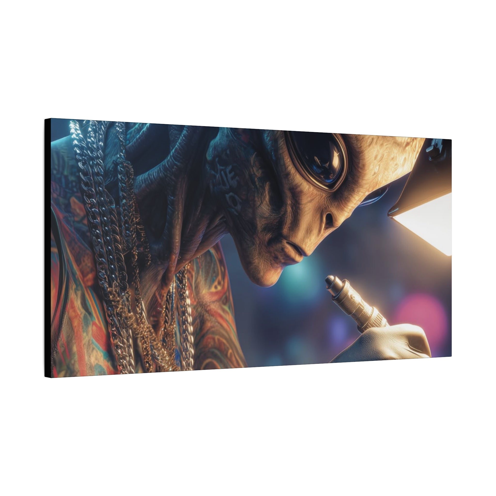 Alien Tattoo Artist Canvas Print — Matte Stretched Wall Art