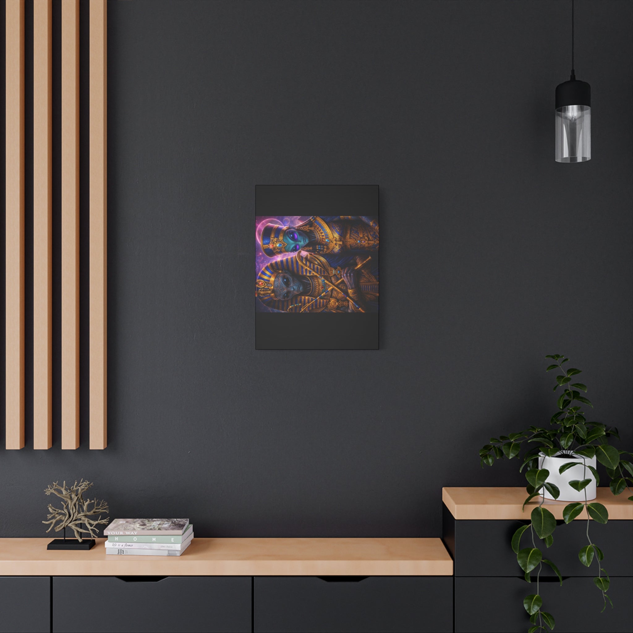 Alien Pharaoh Canvas Art - Matte Stretched Wall Decor