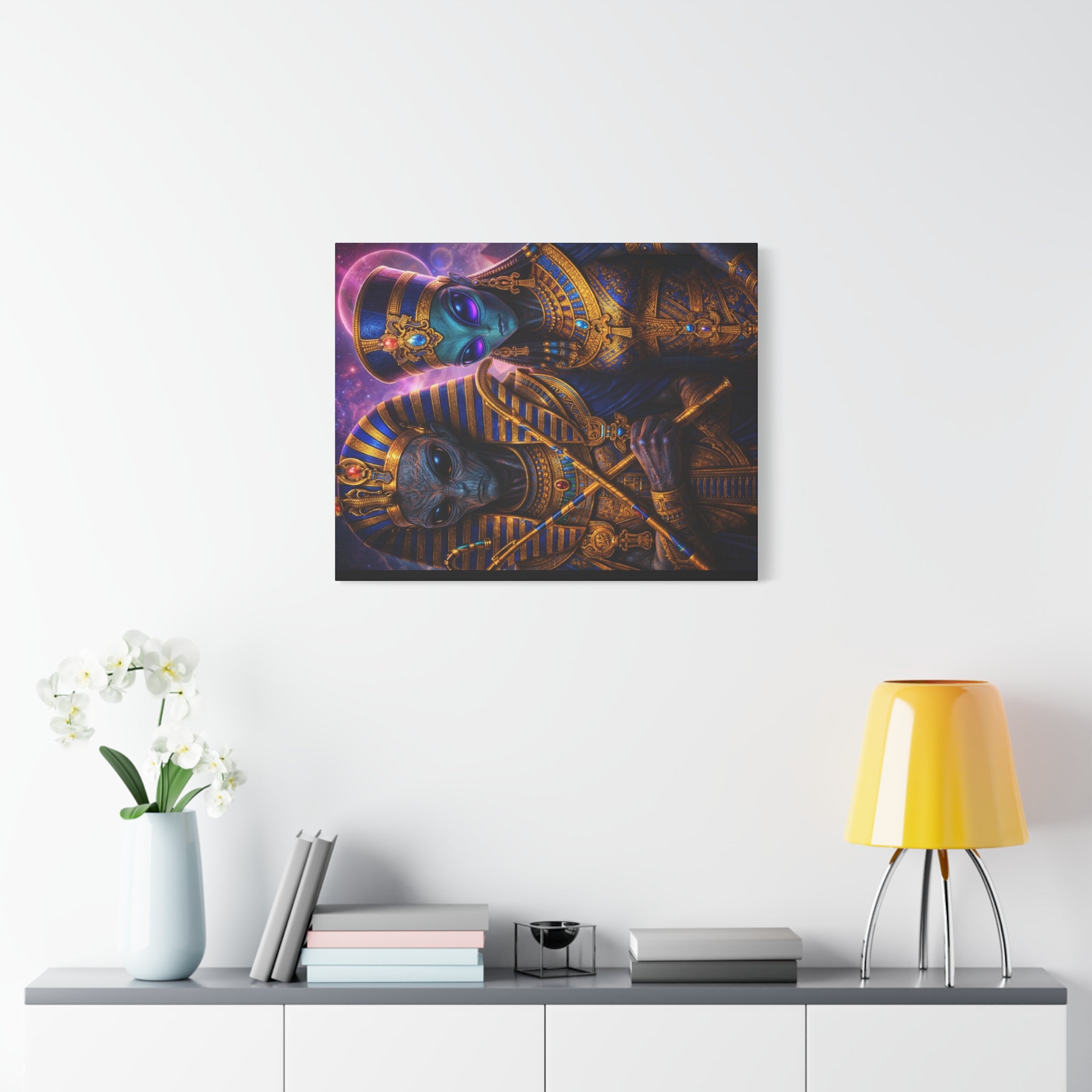 Alien Pharaoh Canvas Art - Matte Stretched Wall Decor