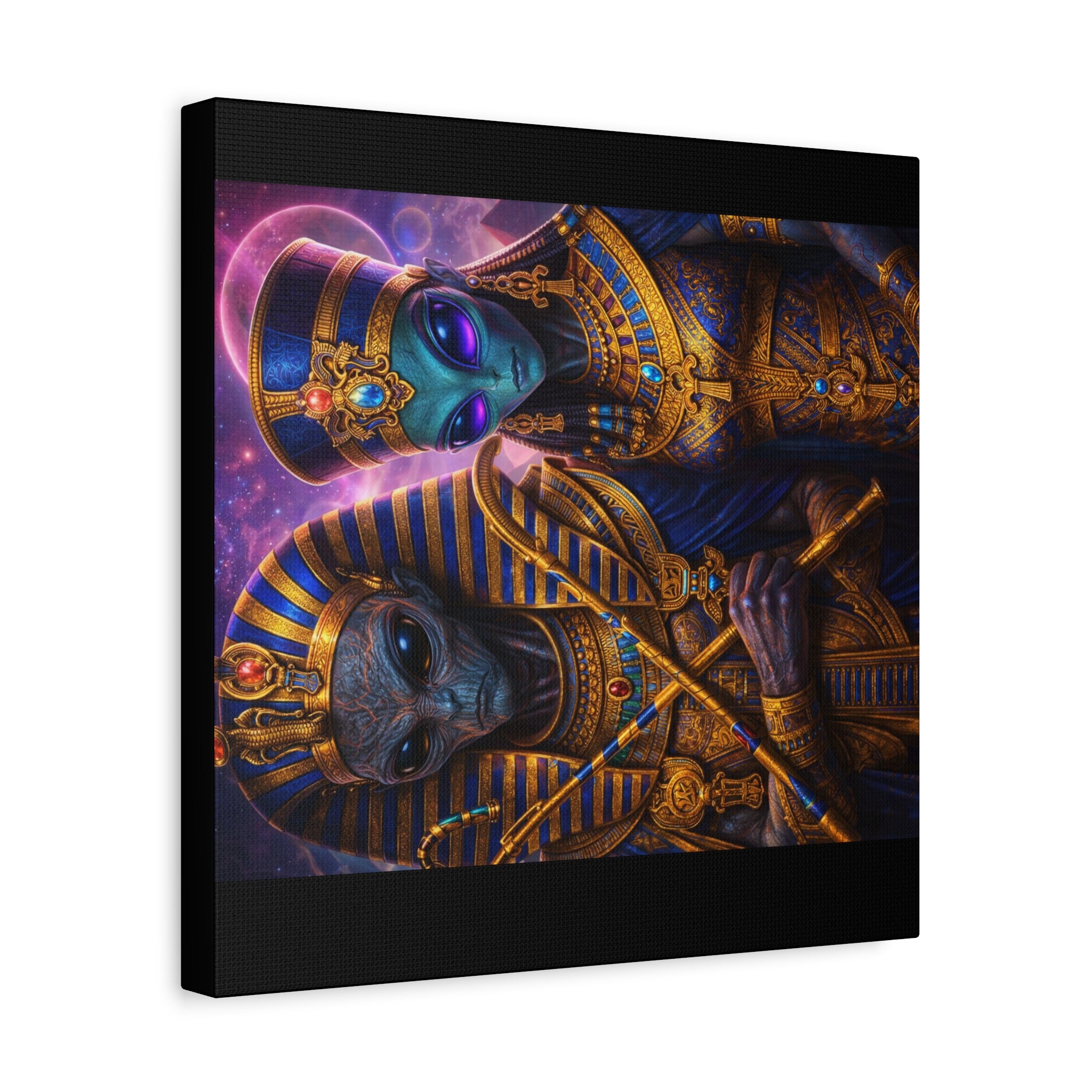 Alien Pharaoh Canvas Art - Matte Stretched Wall Decor