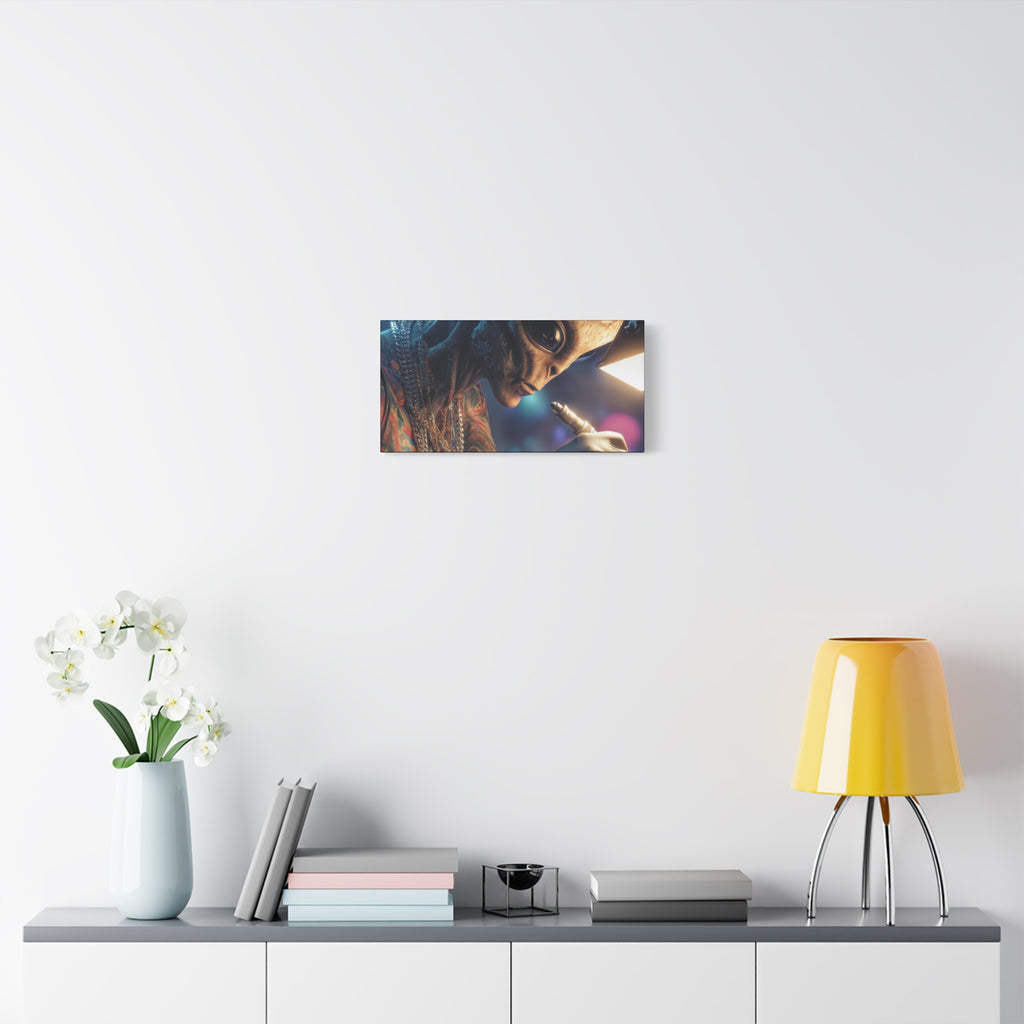 Alien Tattoo Artist Canvas Print — Matte Stretched Wall Art