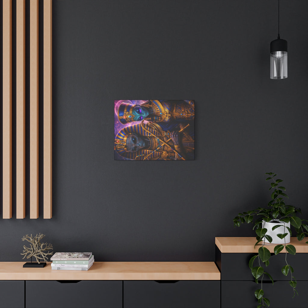 Alien Pharaoh Canvas Art - Matte Stretched Wall Decor