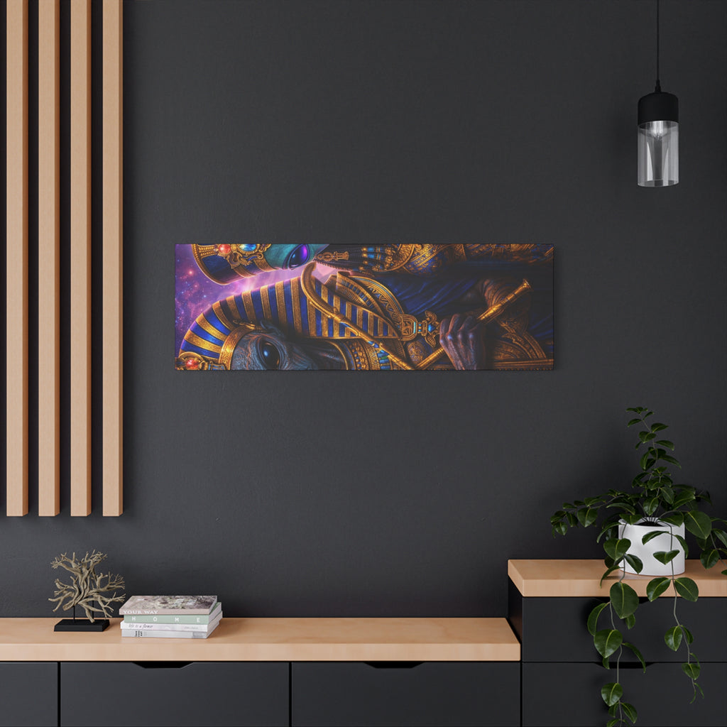 Alien Pharaoh Canvas Art - Matte Stretched Wall Decor