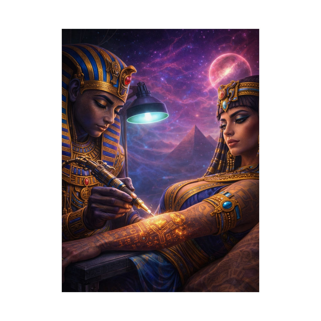 Egyptian Pharaoh Tattoo Poster — Matte Vertical Wall Art