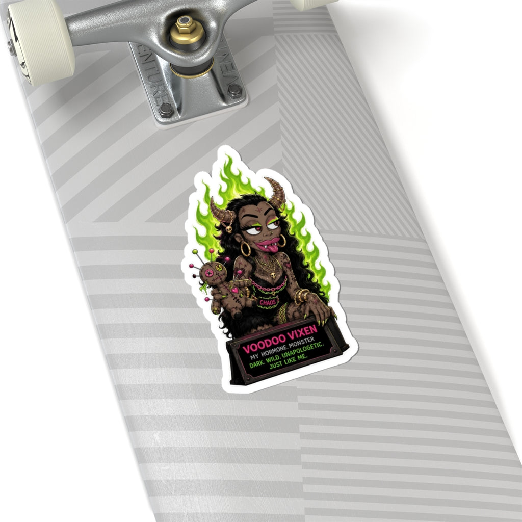 Voodoo Vixen Kiss-Cut Sticker — Dark Witchy Gothic Vibes ("My Hormone Monster")