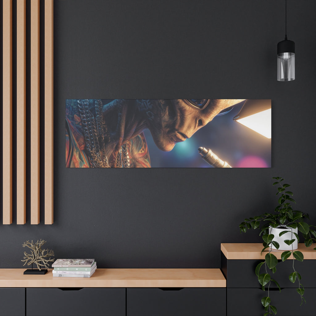 Alien Tattoo Artist Canvas Print — Matte Stretched Wall Art