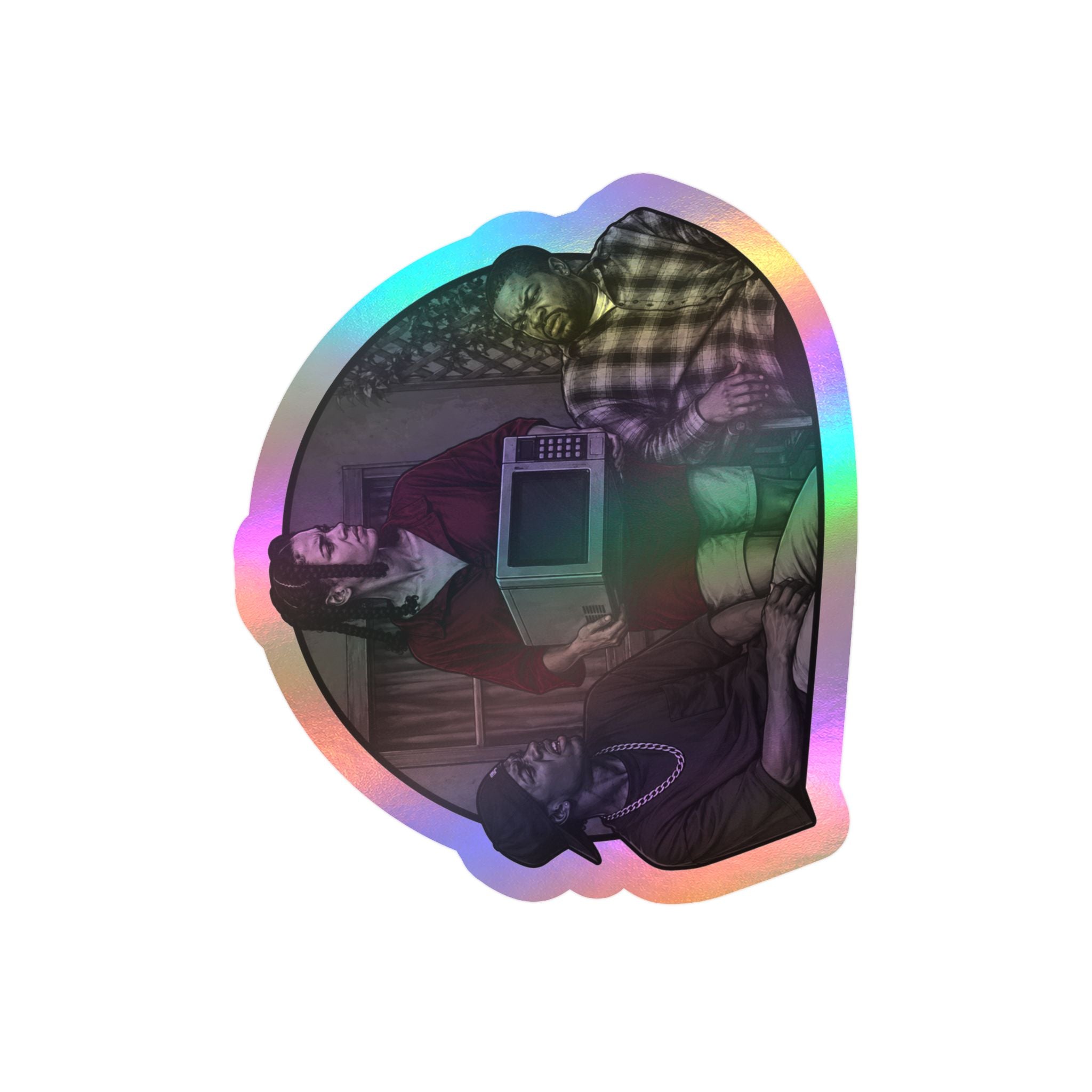 Friday collection Vinyl Sticker — Vintage TV Trio Kiss-Cut Decal