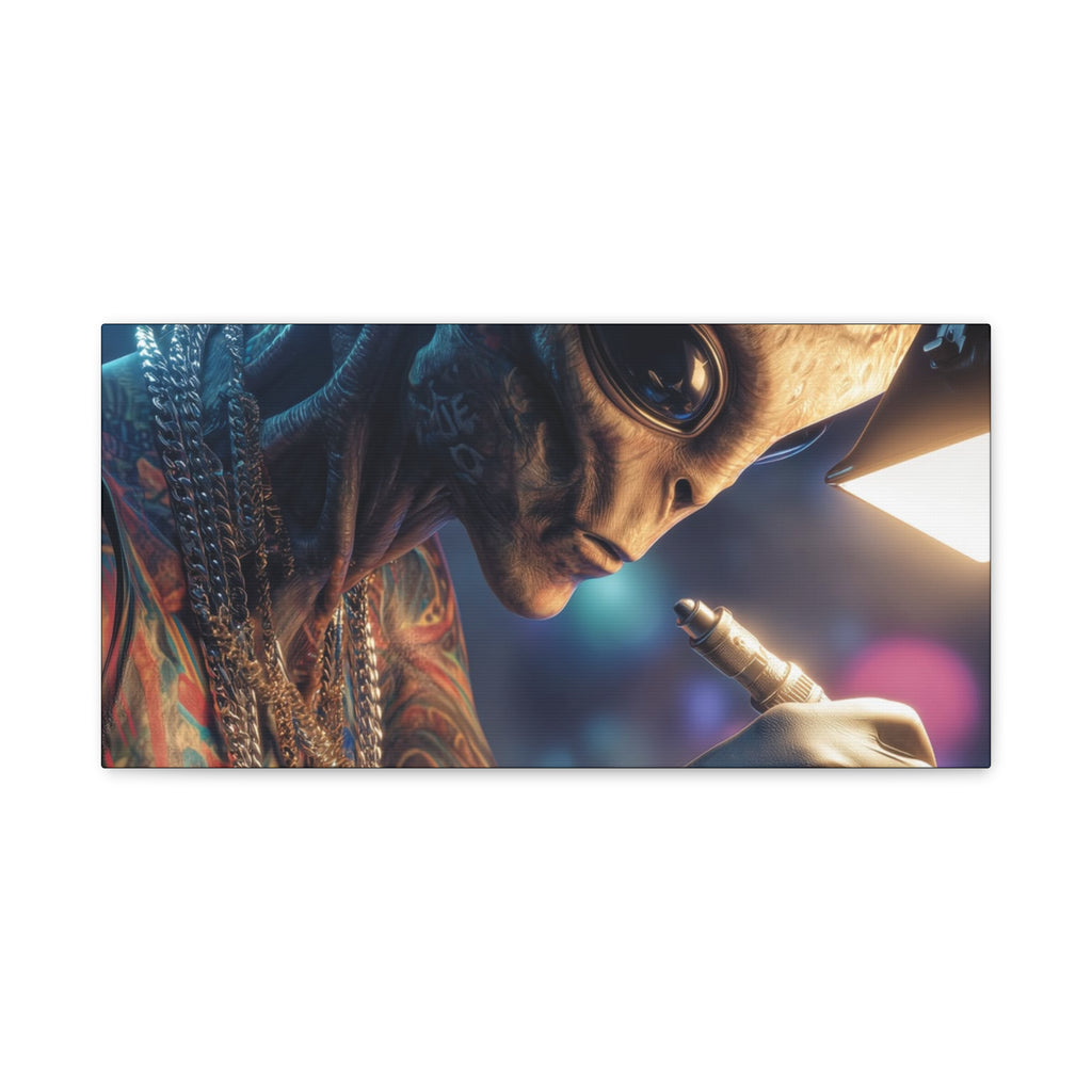 Alien Tattoo Artist Canvas Print — Matte Stretched Wall Art