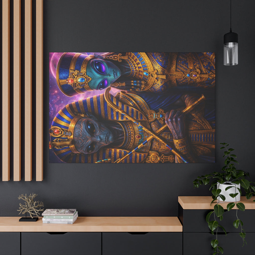 Alien Pharaoh Canvas Art - Matte Stretched Wall Decor