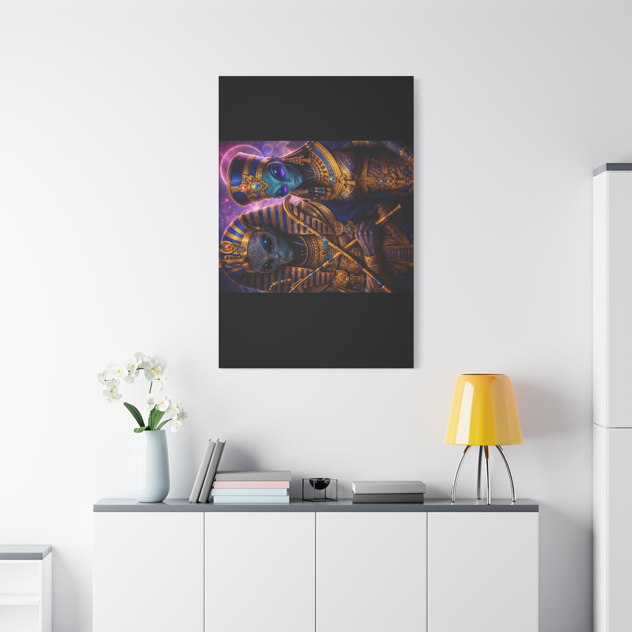 Alien Pharaoh Canvas Art - Matte Stretched Wall Decor