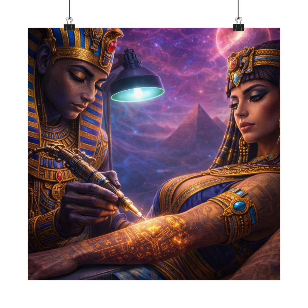Egyptian Pharaoh Tattoo Poster — Matte Vertical Wall Art