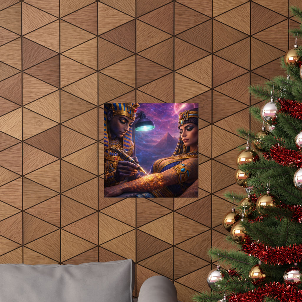 Egyptian Pharaoh Tattoo Poster — Matte Vertical Wall Art