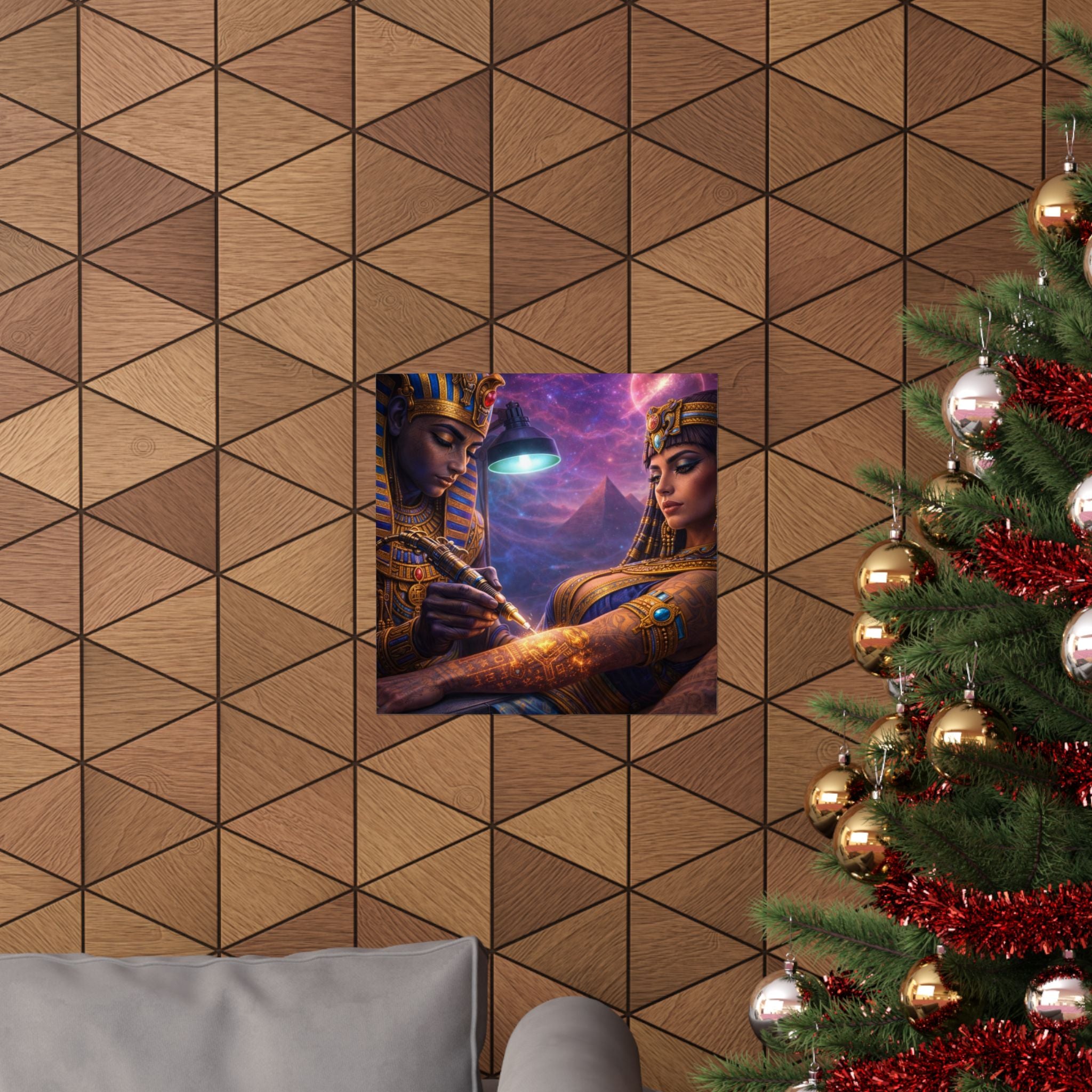 Egyptian Pharaoh Tattoo Poster — Matte Vertical Wall Art